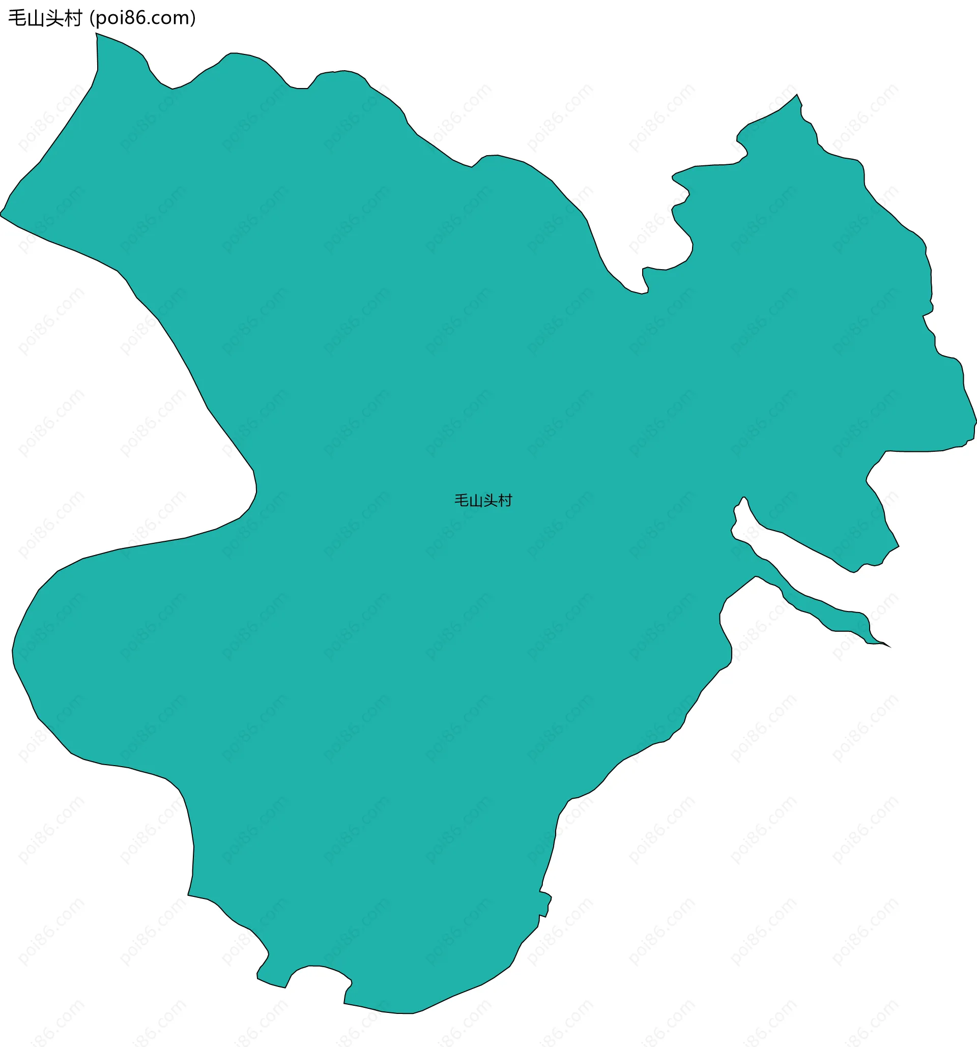 毛山头村边界地图
