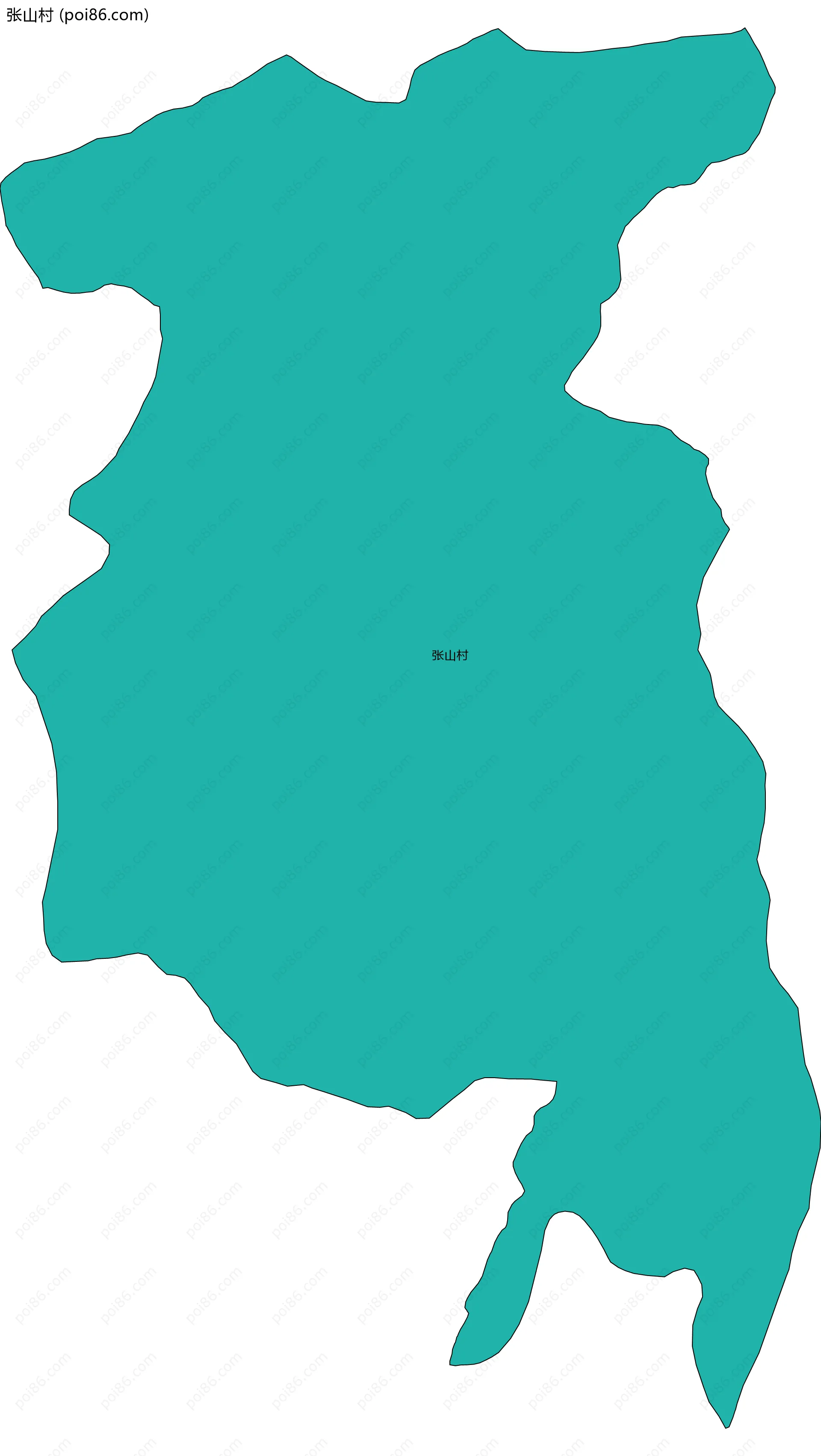 张山村边界地图