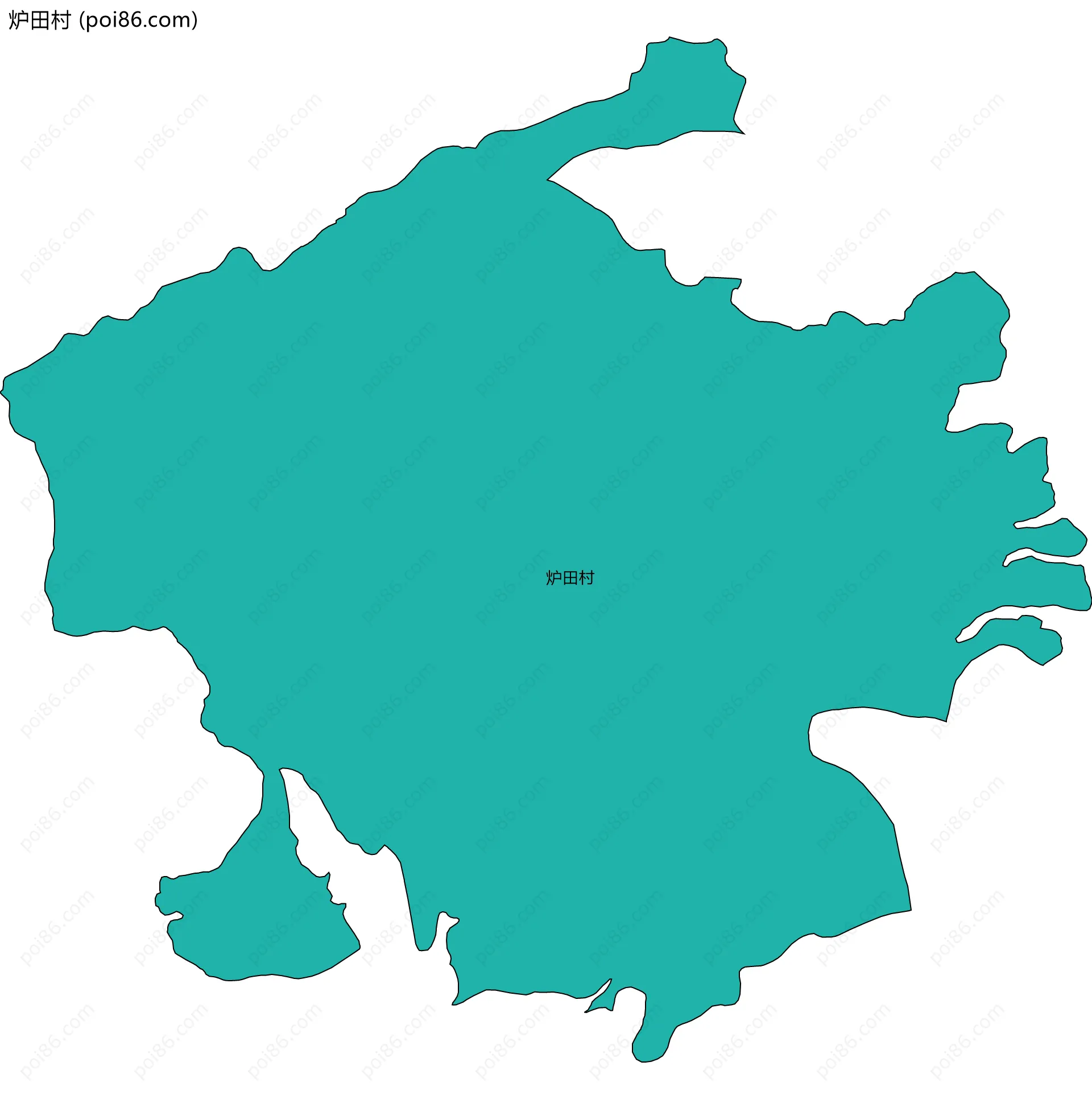 炉田村边界地图