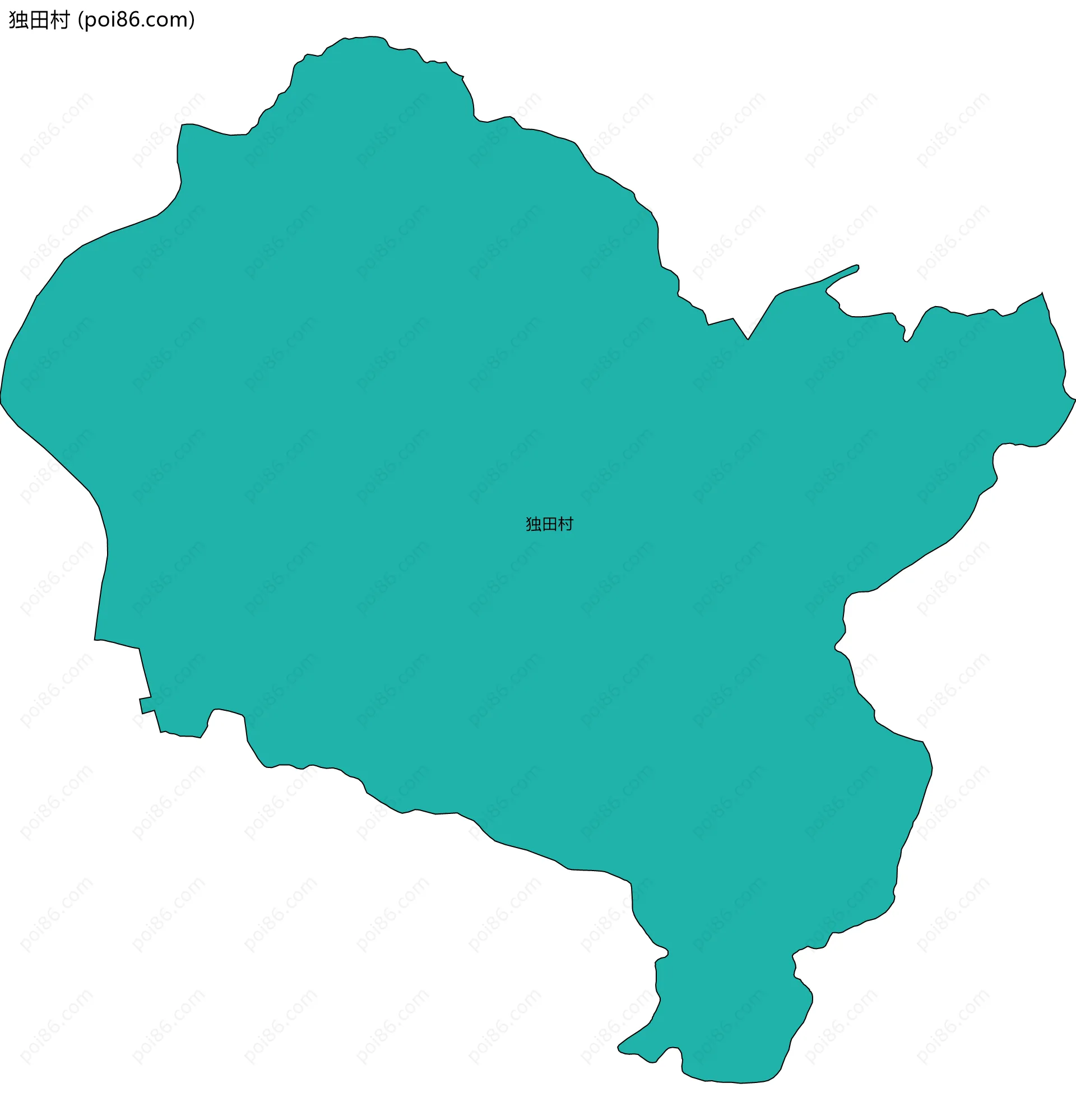 独田村边界地图