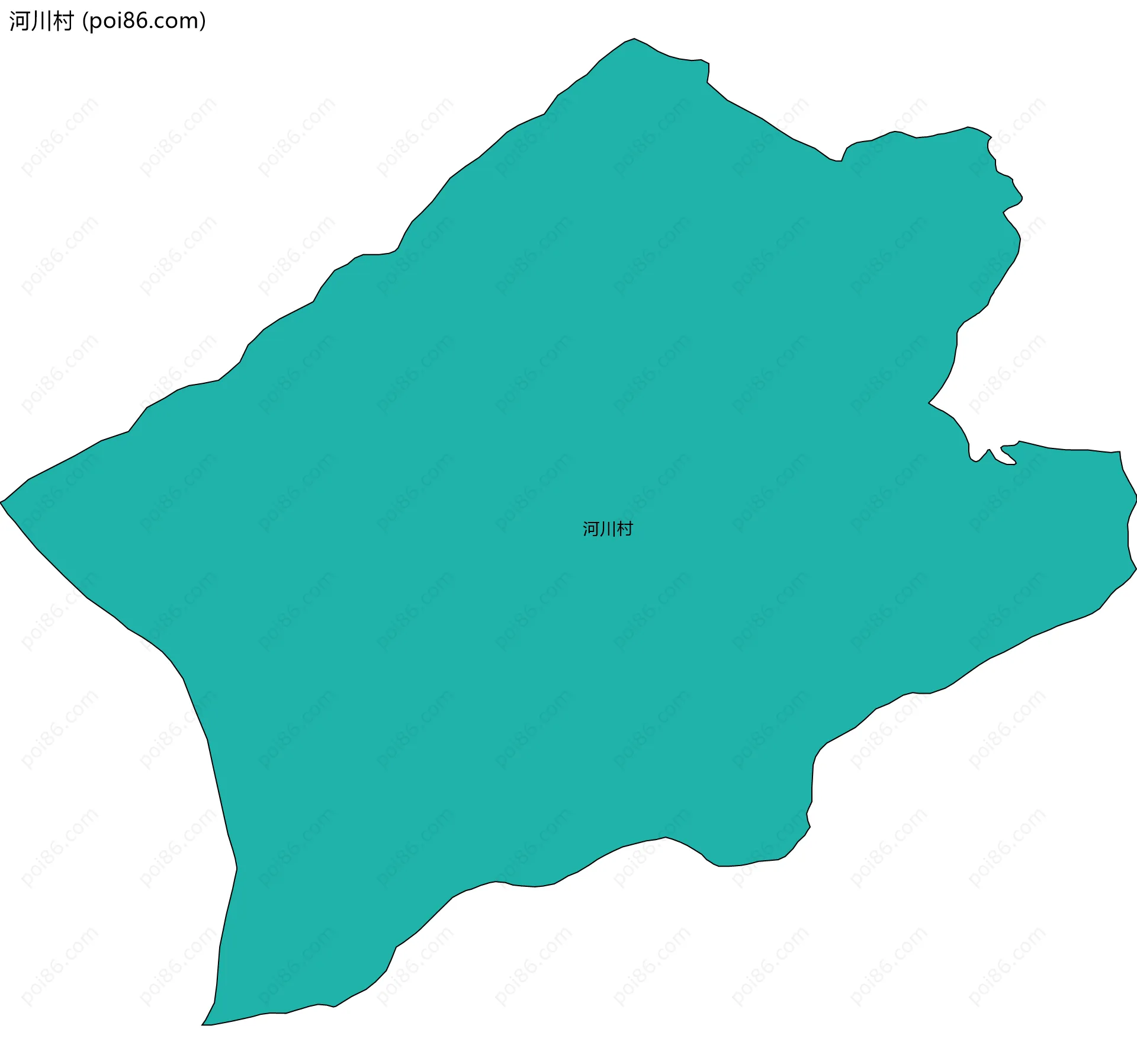 河川村边界地图