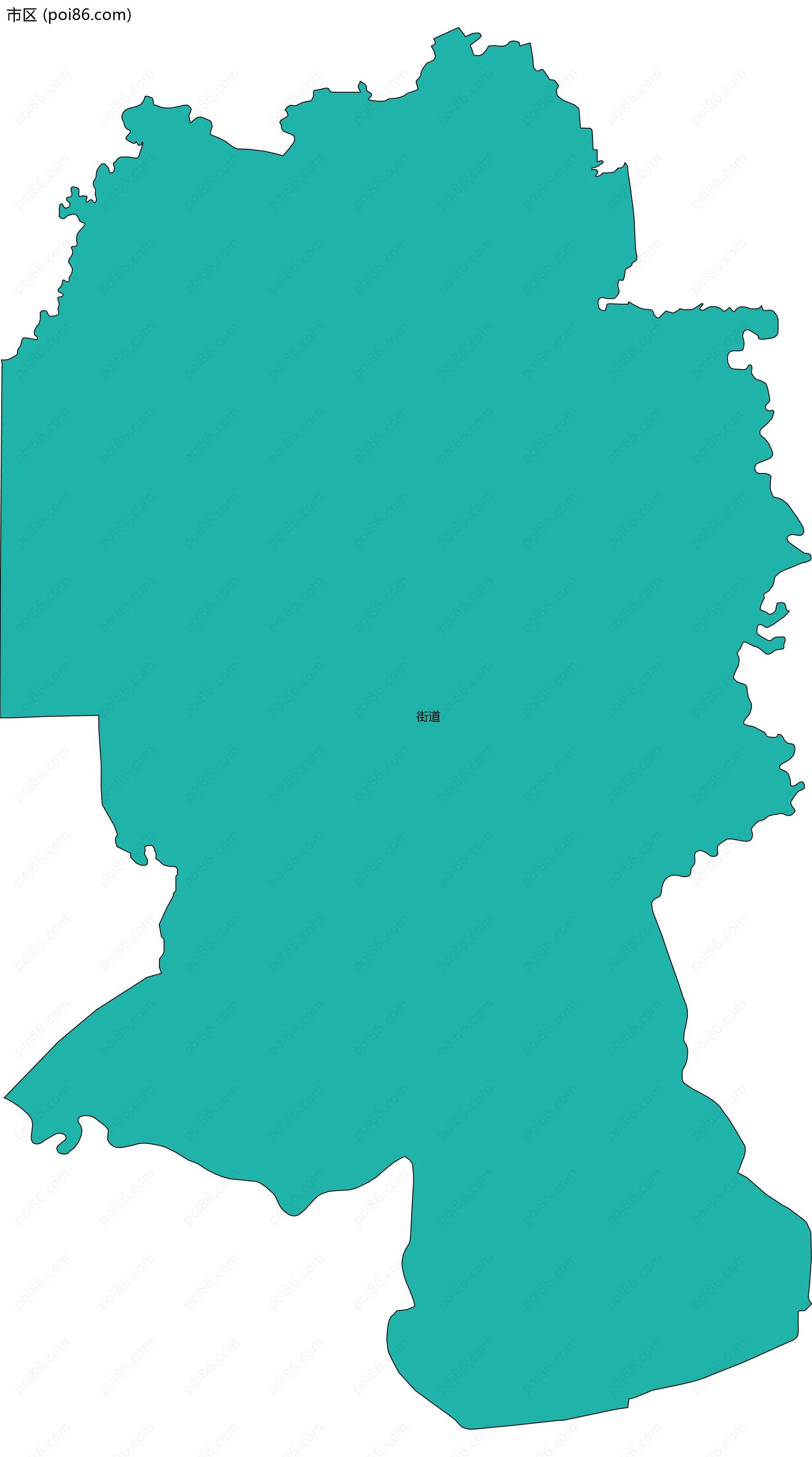 市区边界地图(五级行政区划)