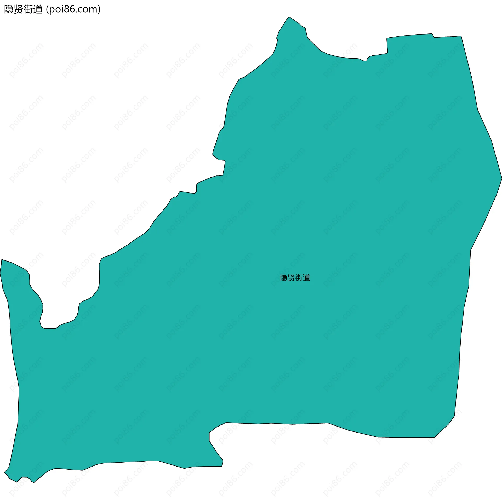 隐贤街道边界地图