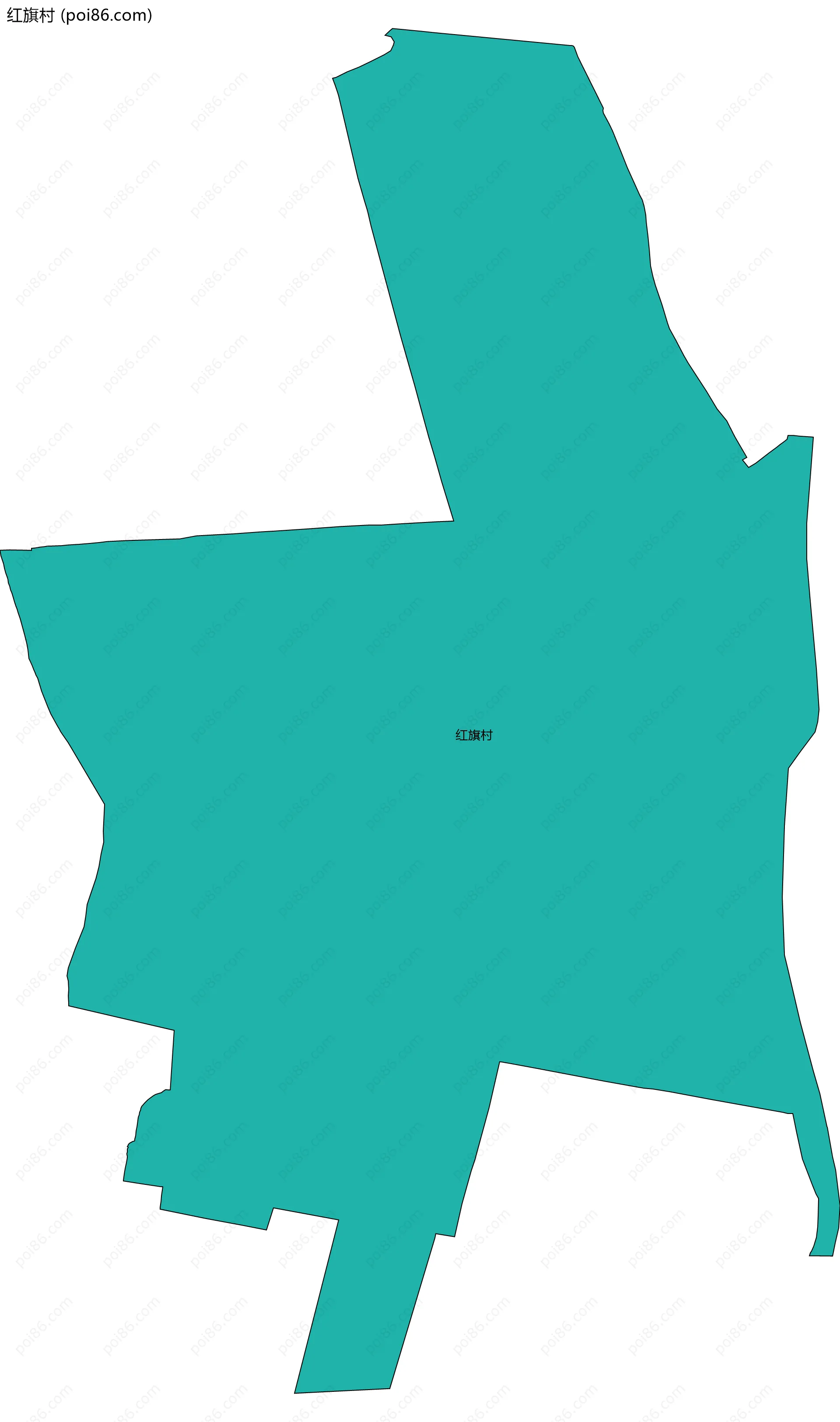 红旗村边界地图