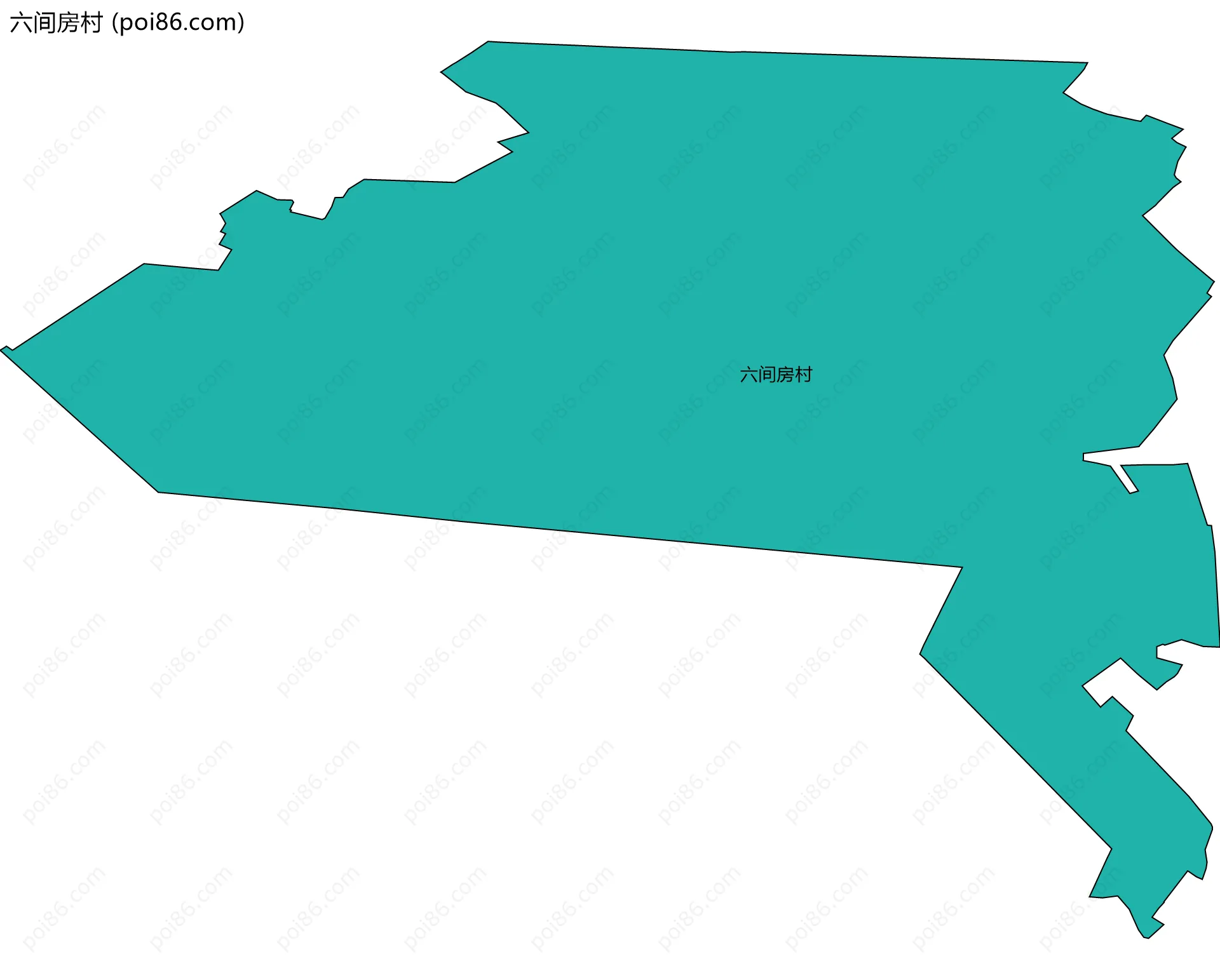 六间房村边界地图