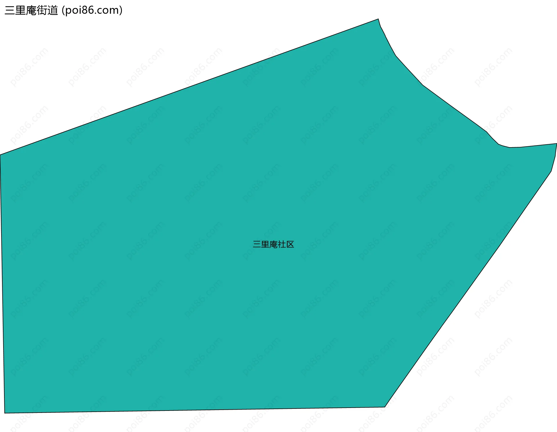 三里庵街道边界地图(五级行政区划)