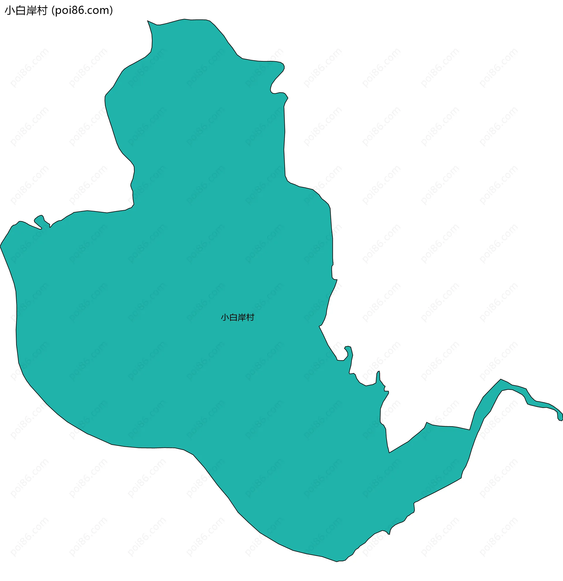 小白岸村边界地图