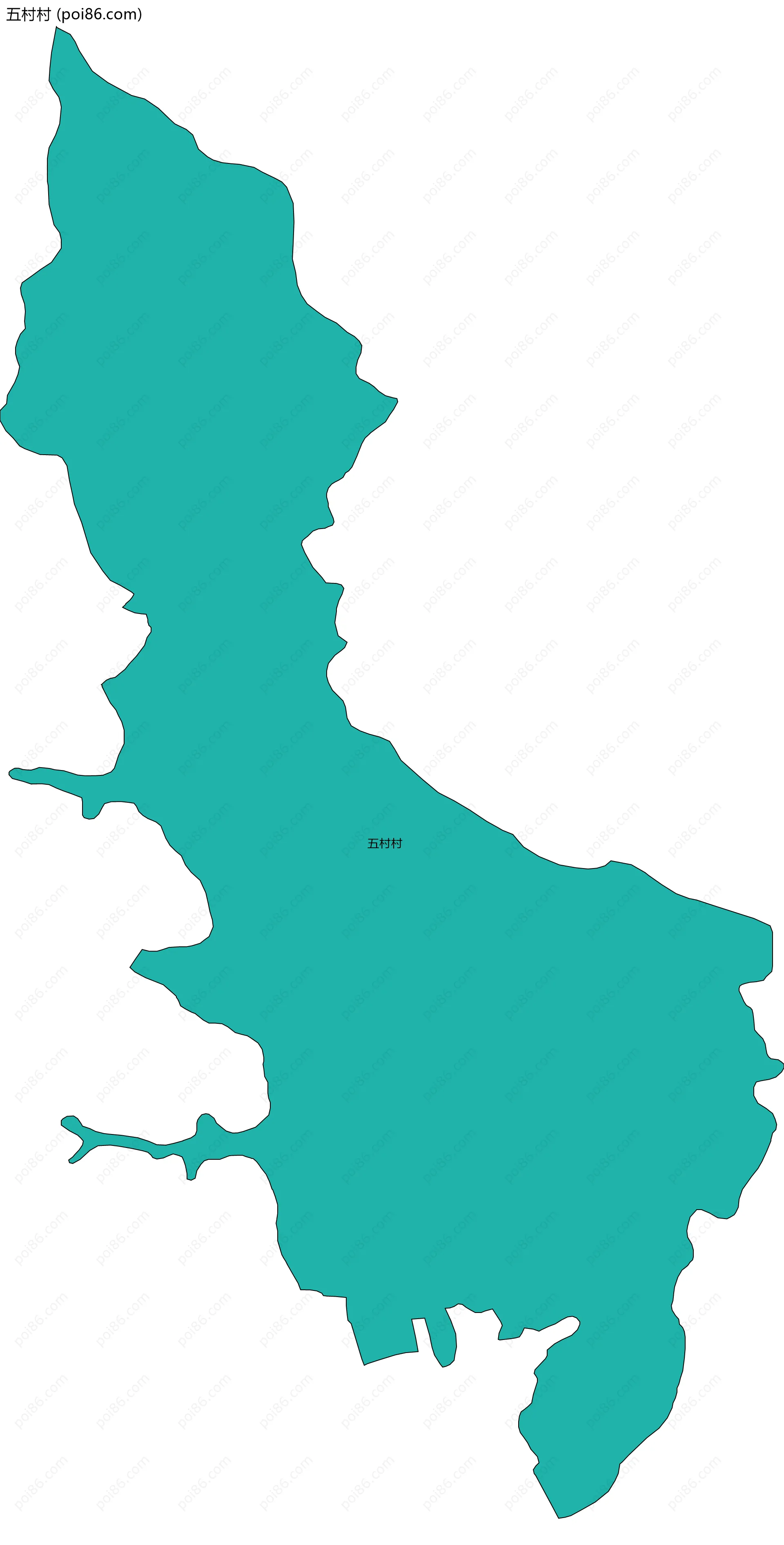 五村村边界地图