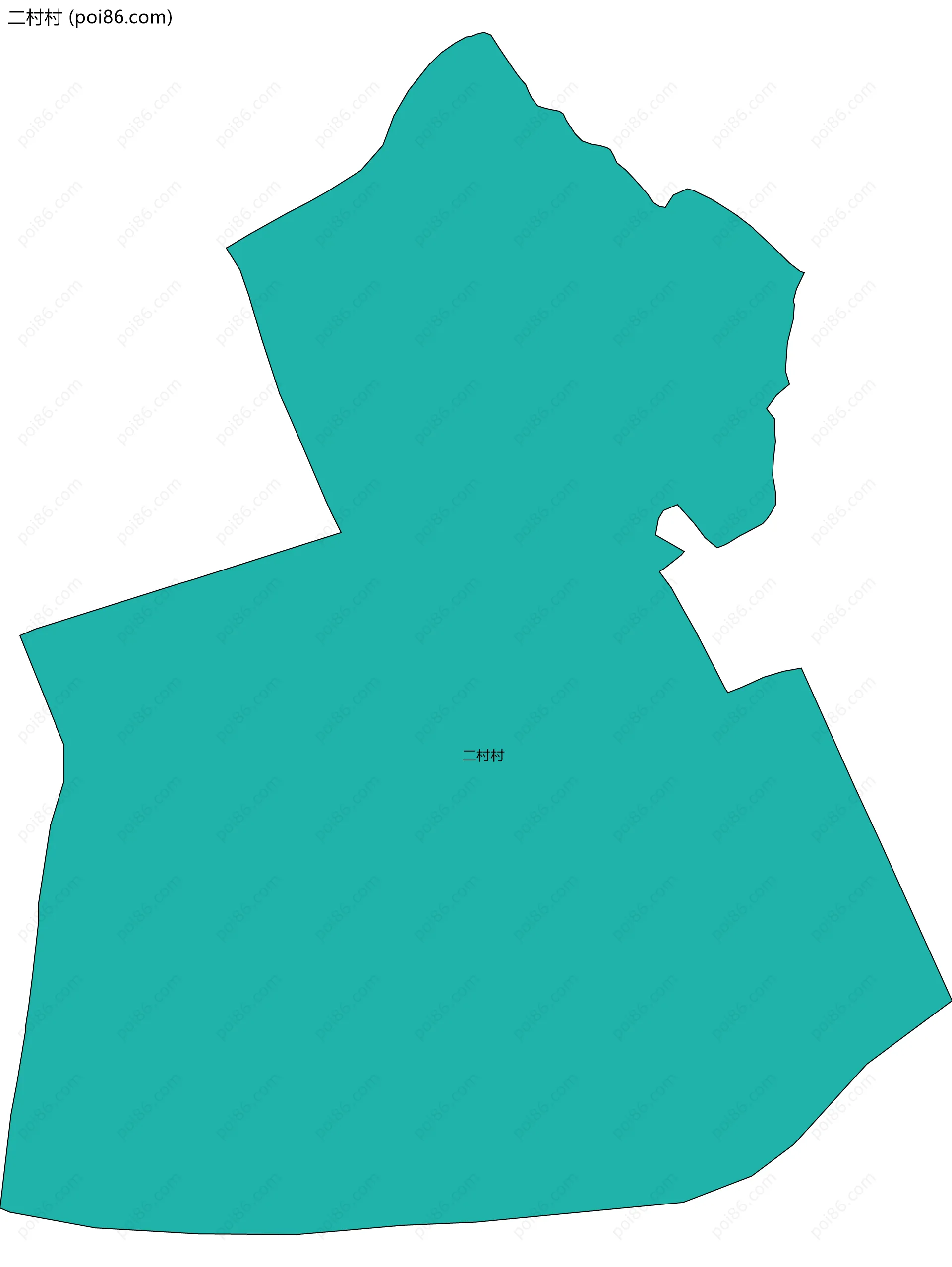 二村村边界地图