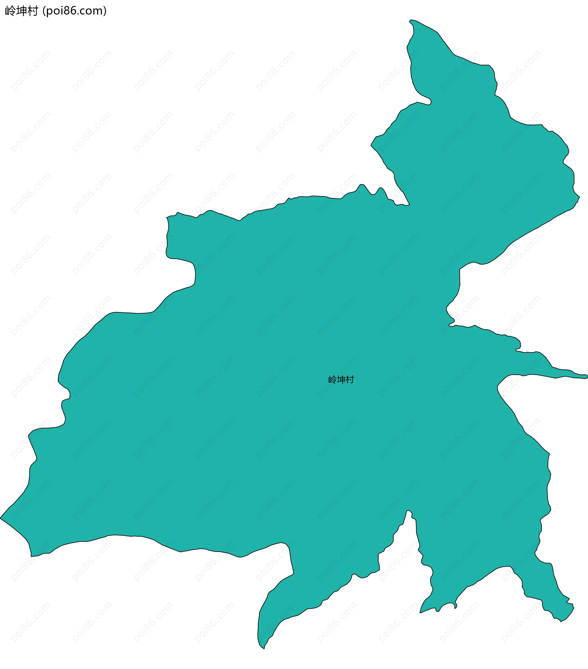 岭坤村边界地图