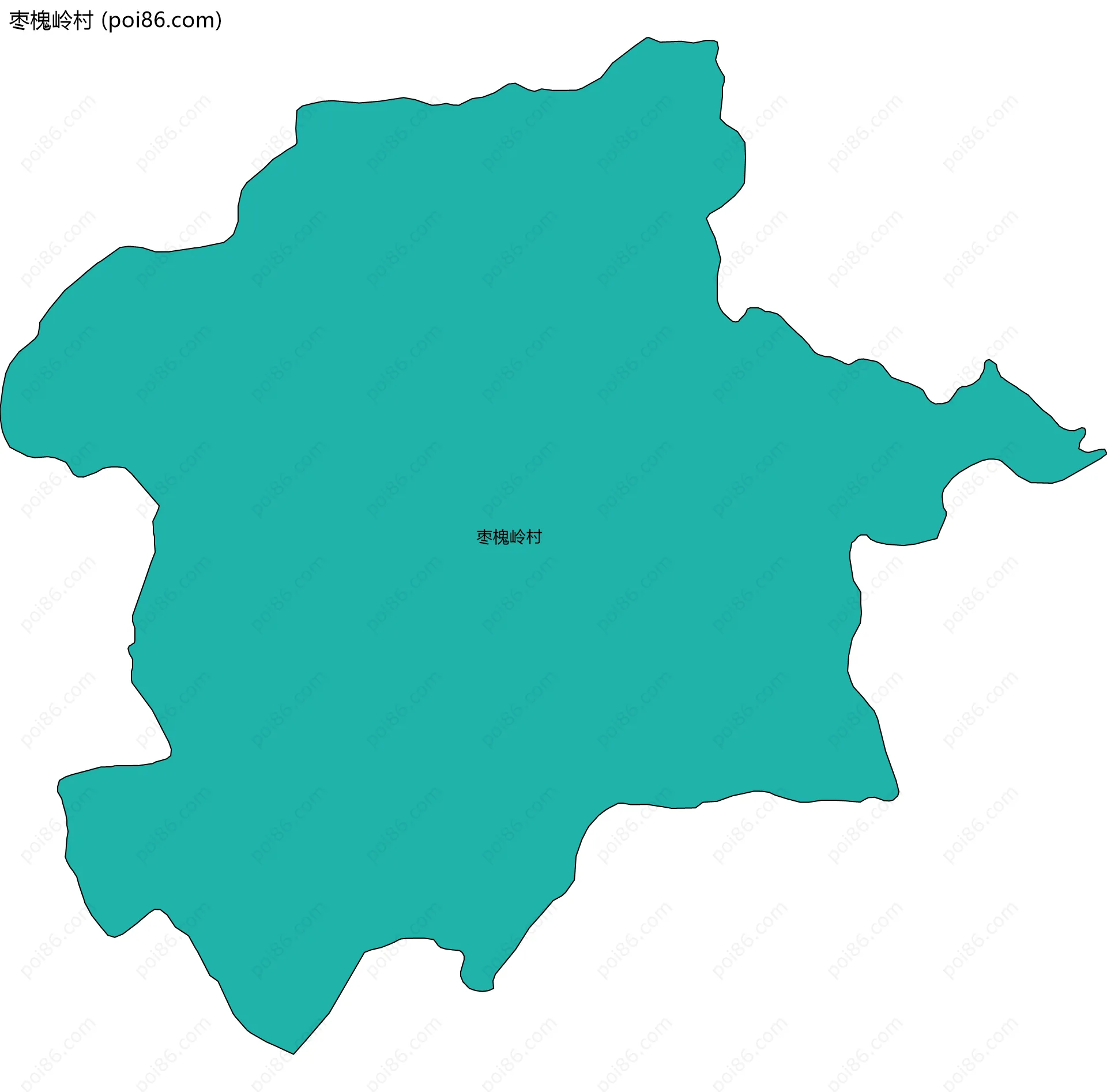 枣槐岭村边界地图