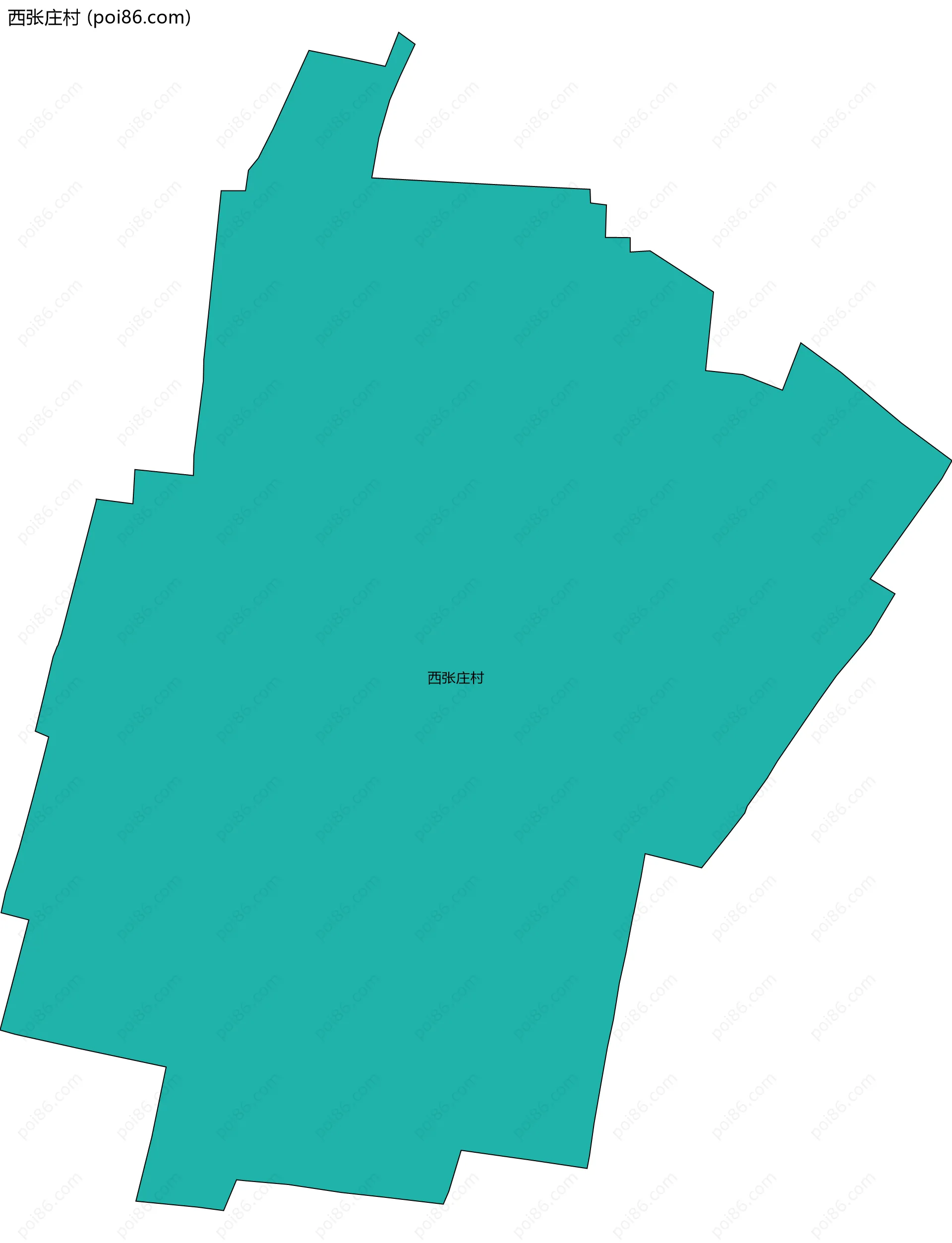 西张庄村边界地图