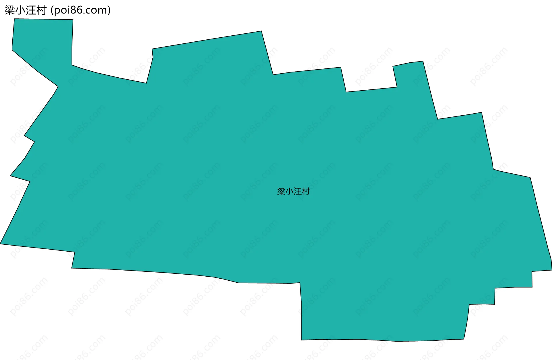 梁小汪村边界地图