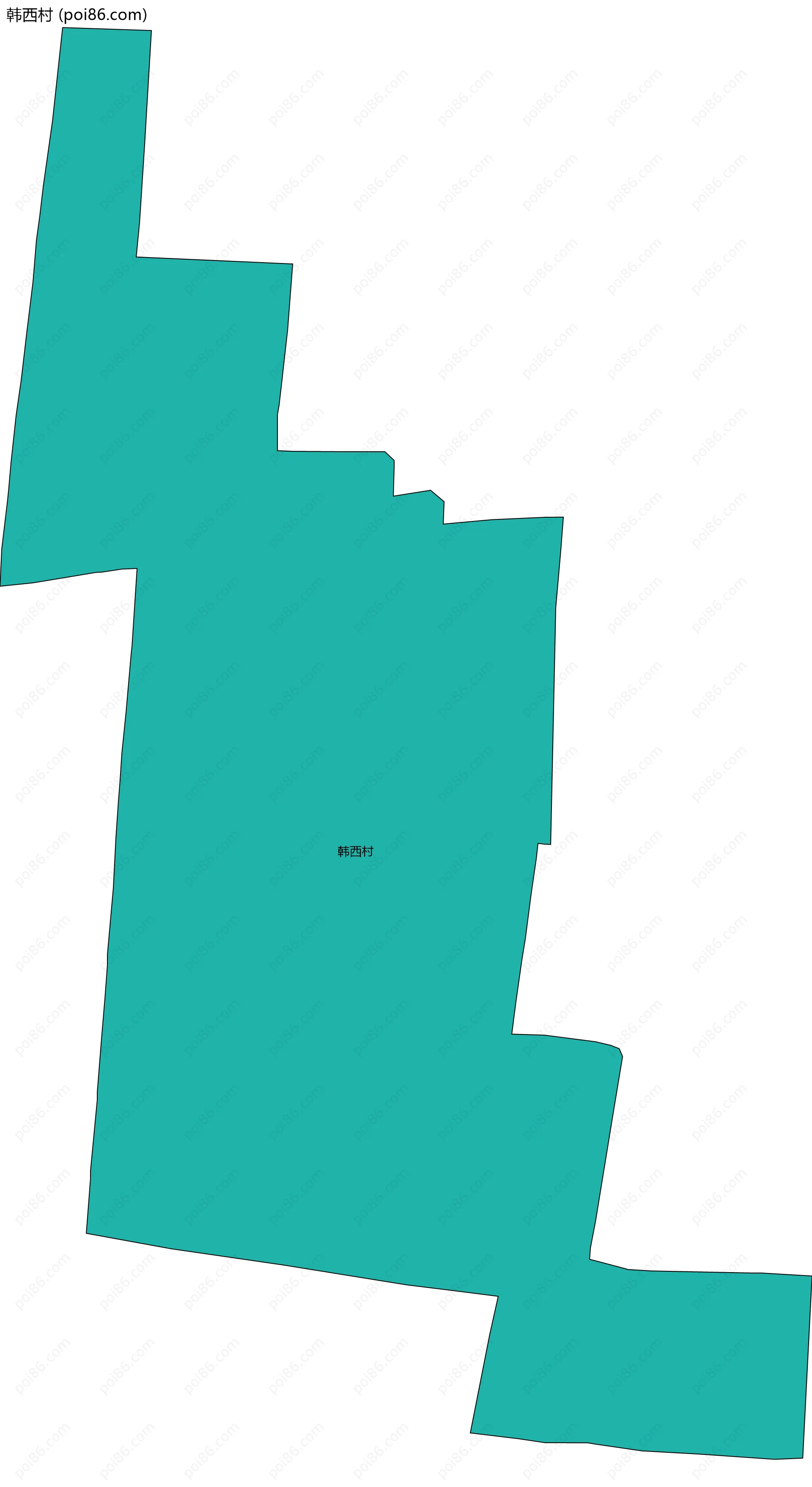 韩西村边界地图