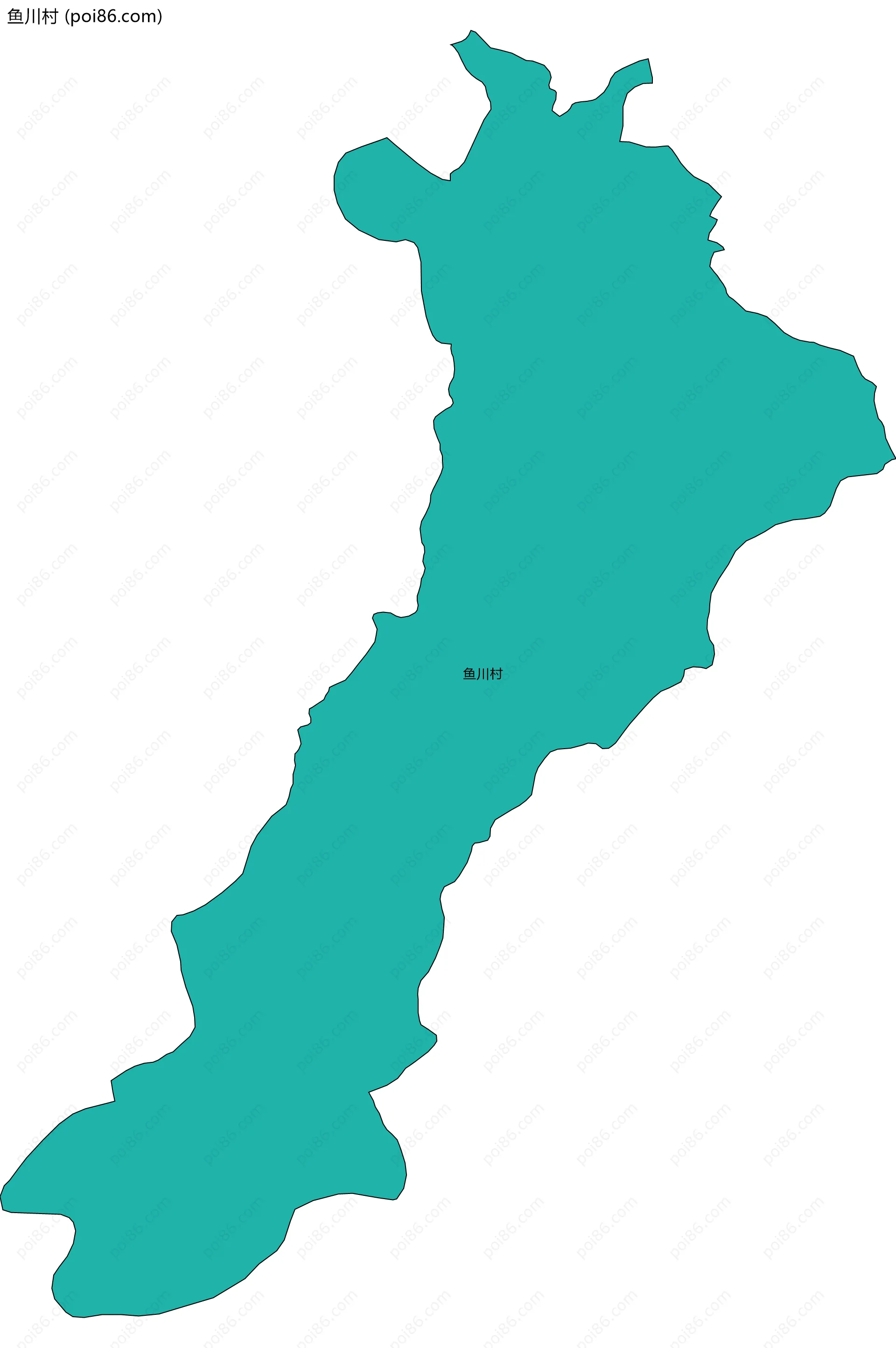 鱼川村边界地图
