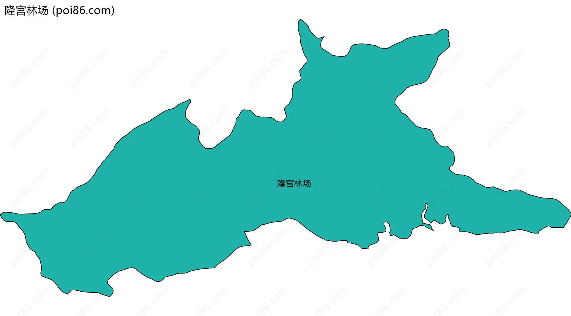 隆宫林场边界地图(五级行政区划)