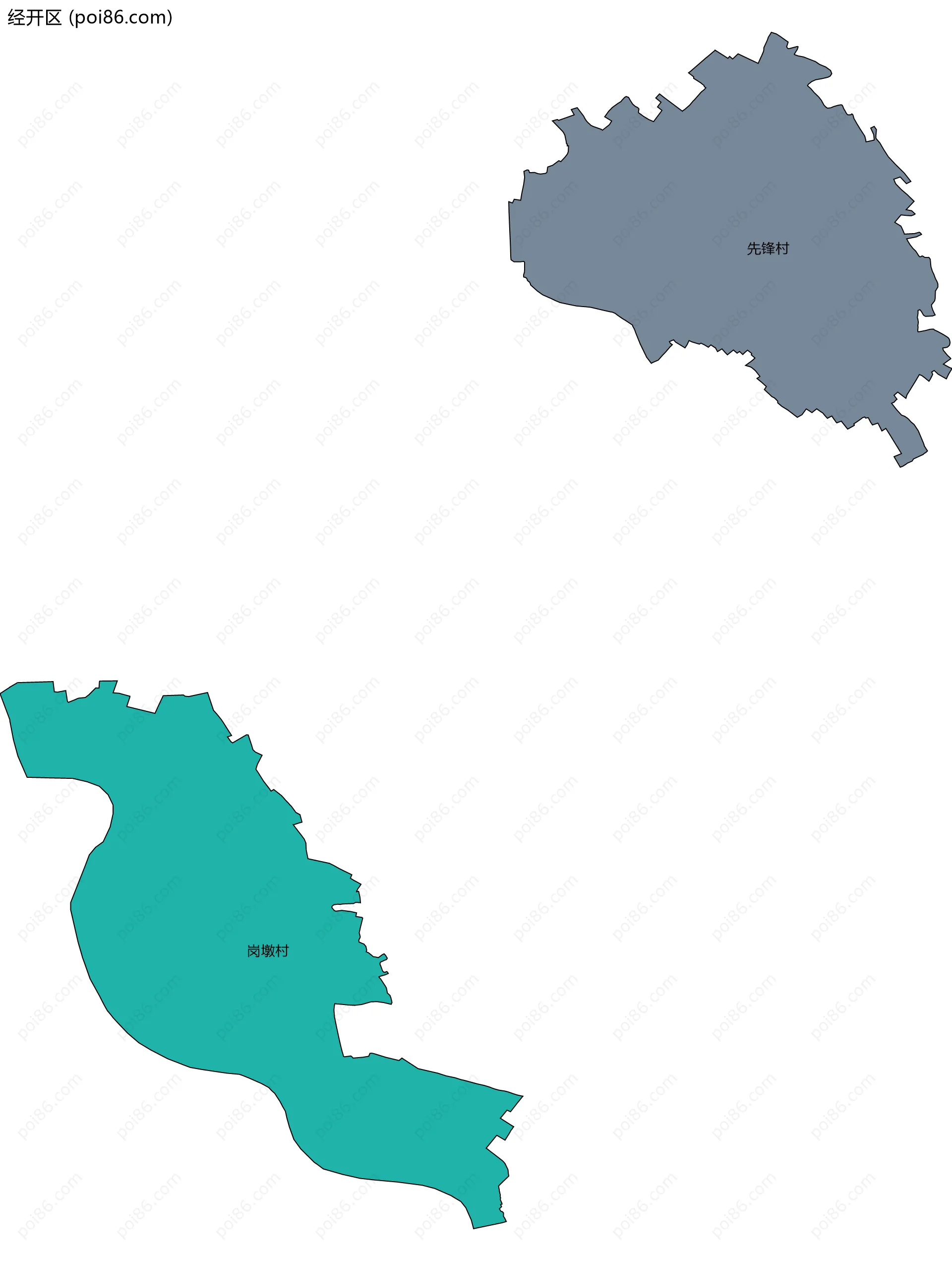 经开区边界地图(五级行政区划)