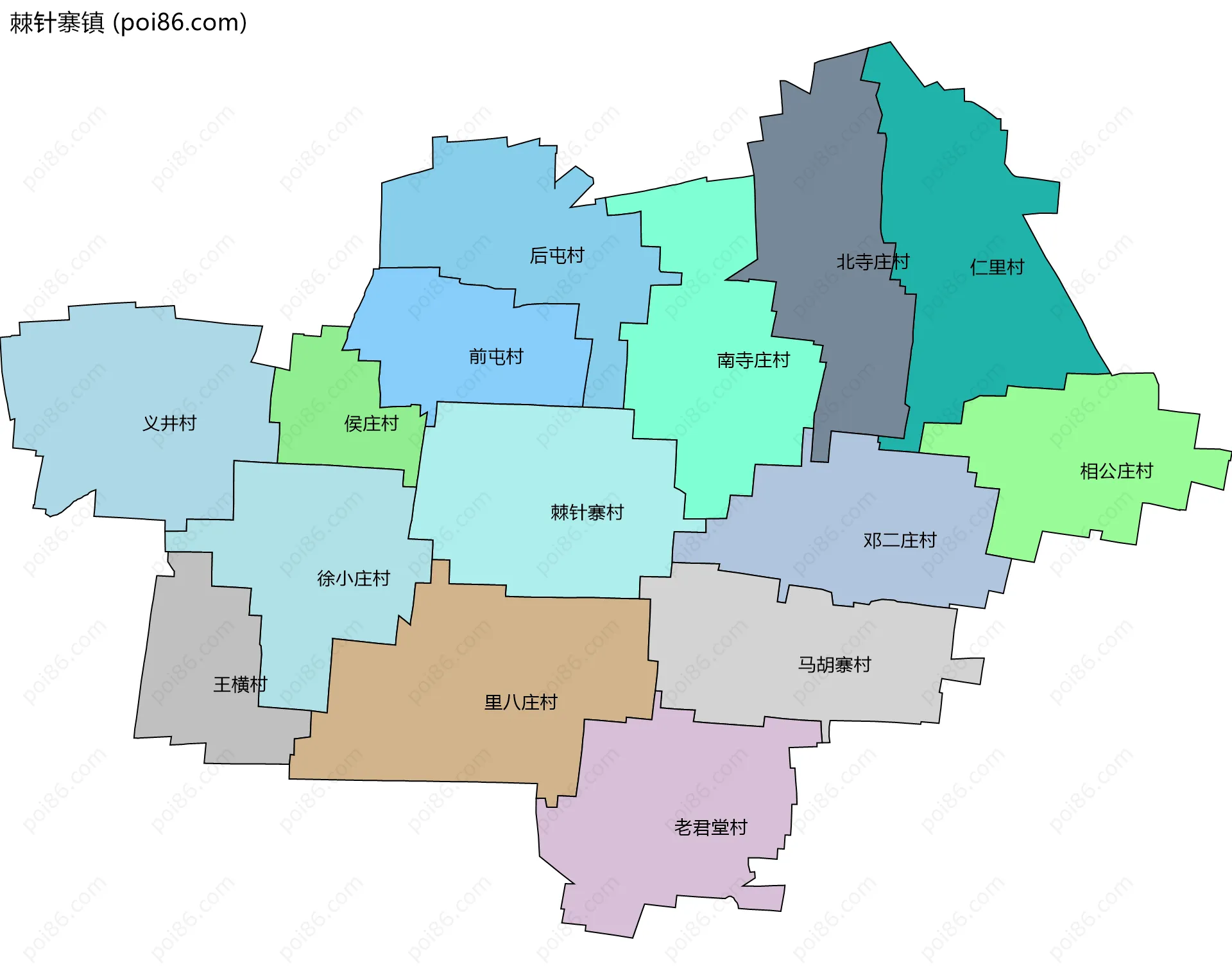 棘针寨镇边界地图(五级行政区划)