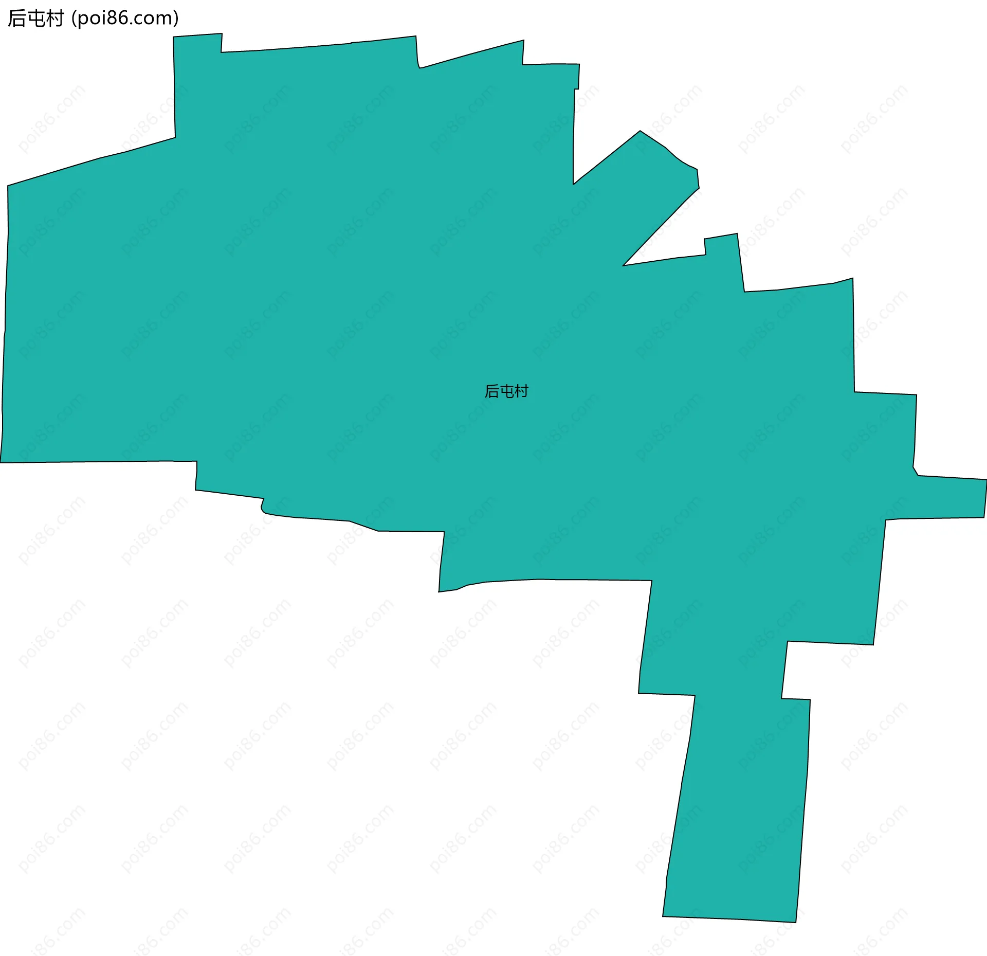 后屯村边界地图