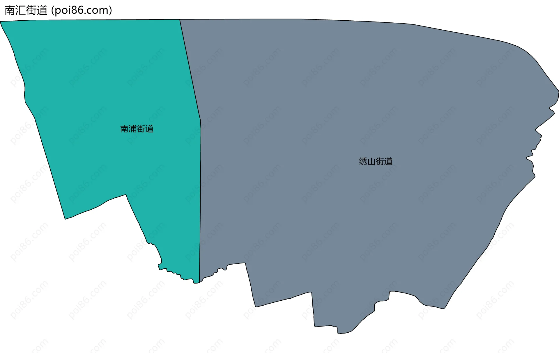 南汇街道边界地图(五级行政区划)