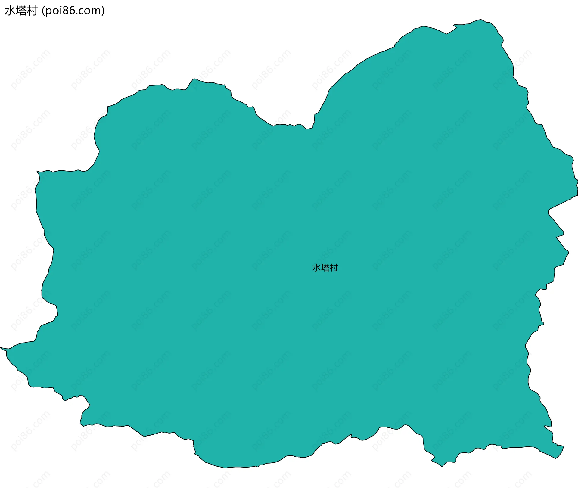 水塔村边界地图