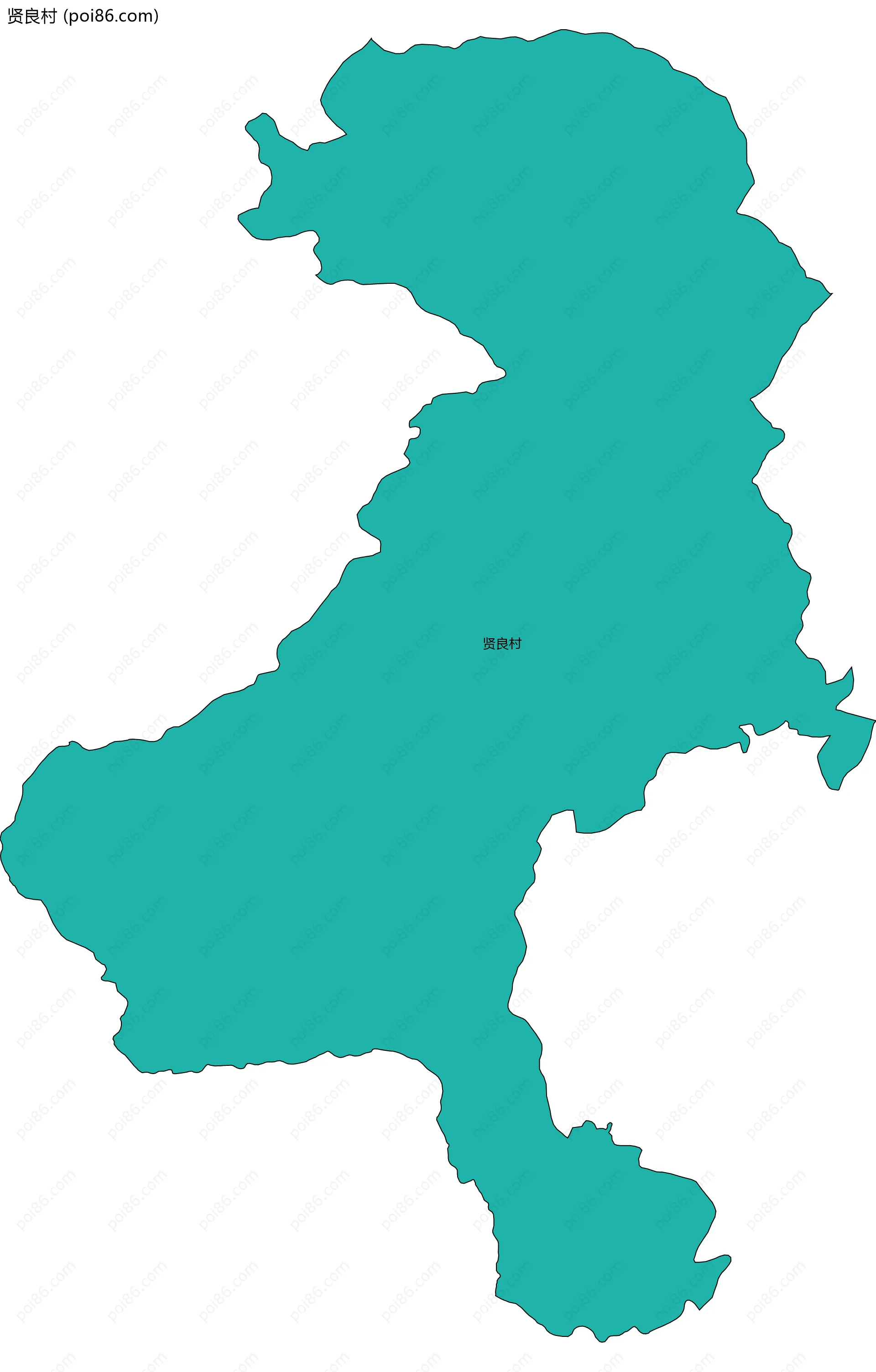 贤良村边界地图
