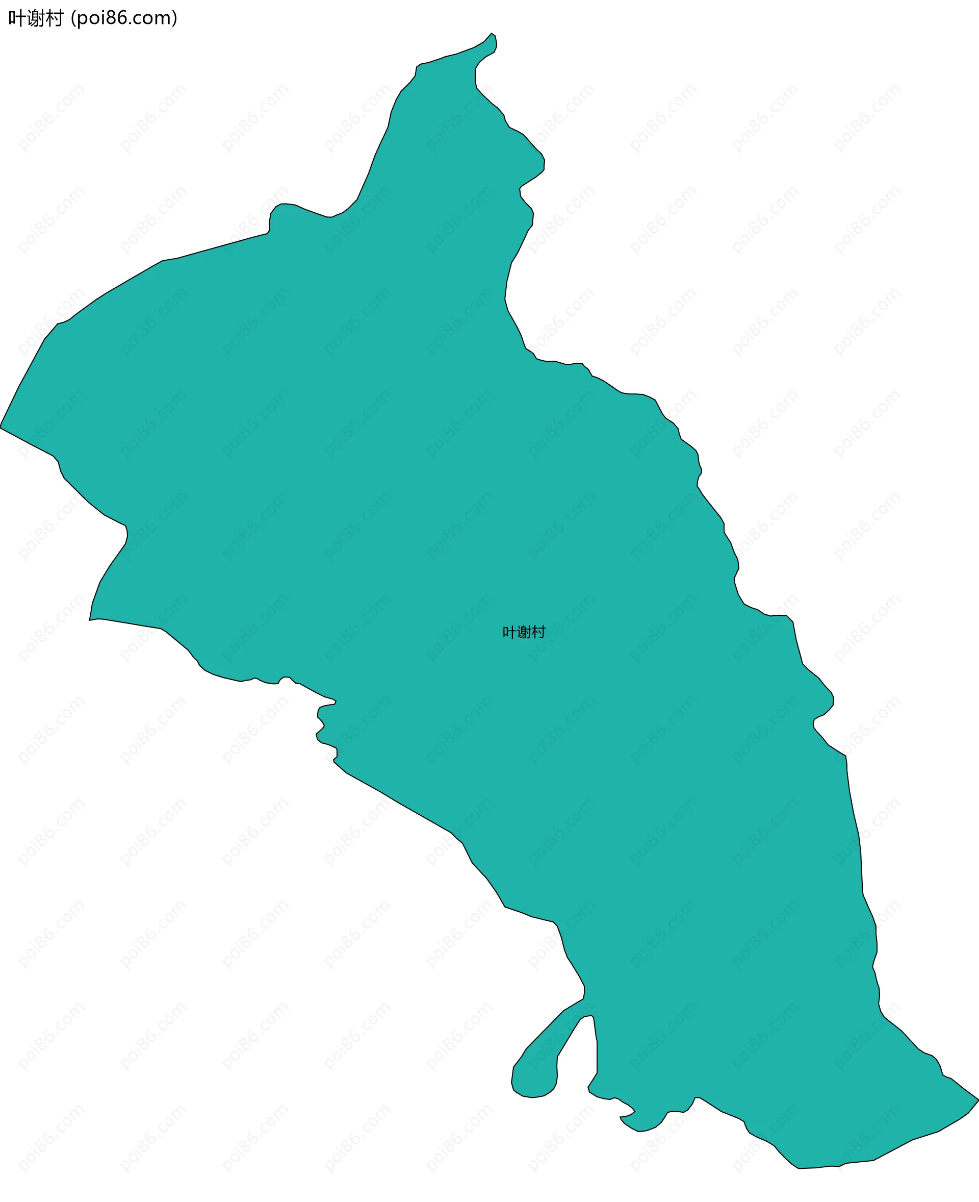 叶谢村边界地图