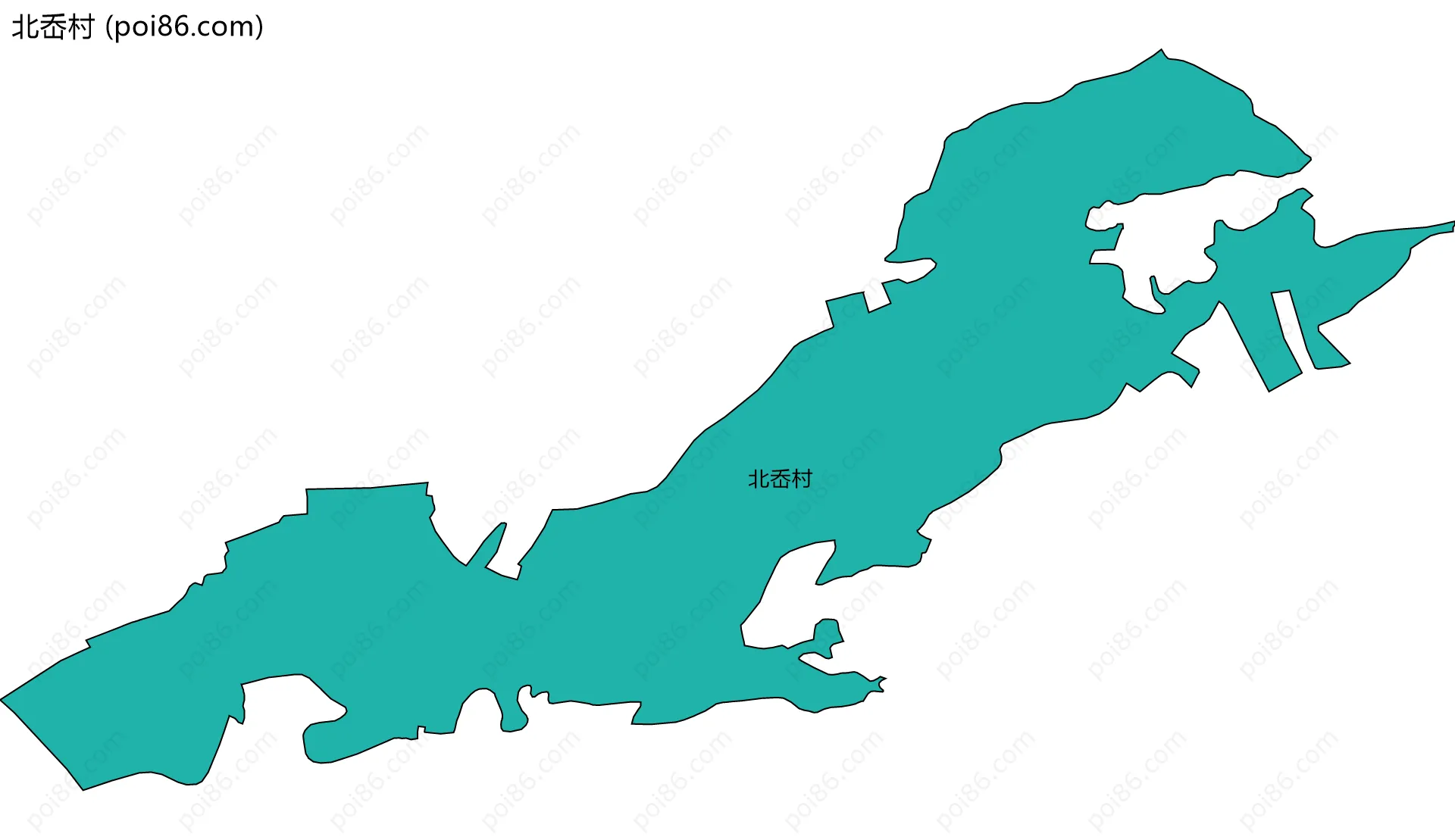 北岙村边界地图