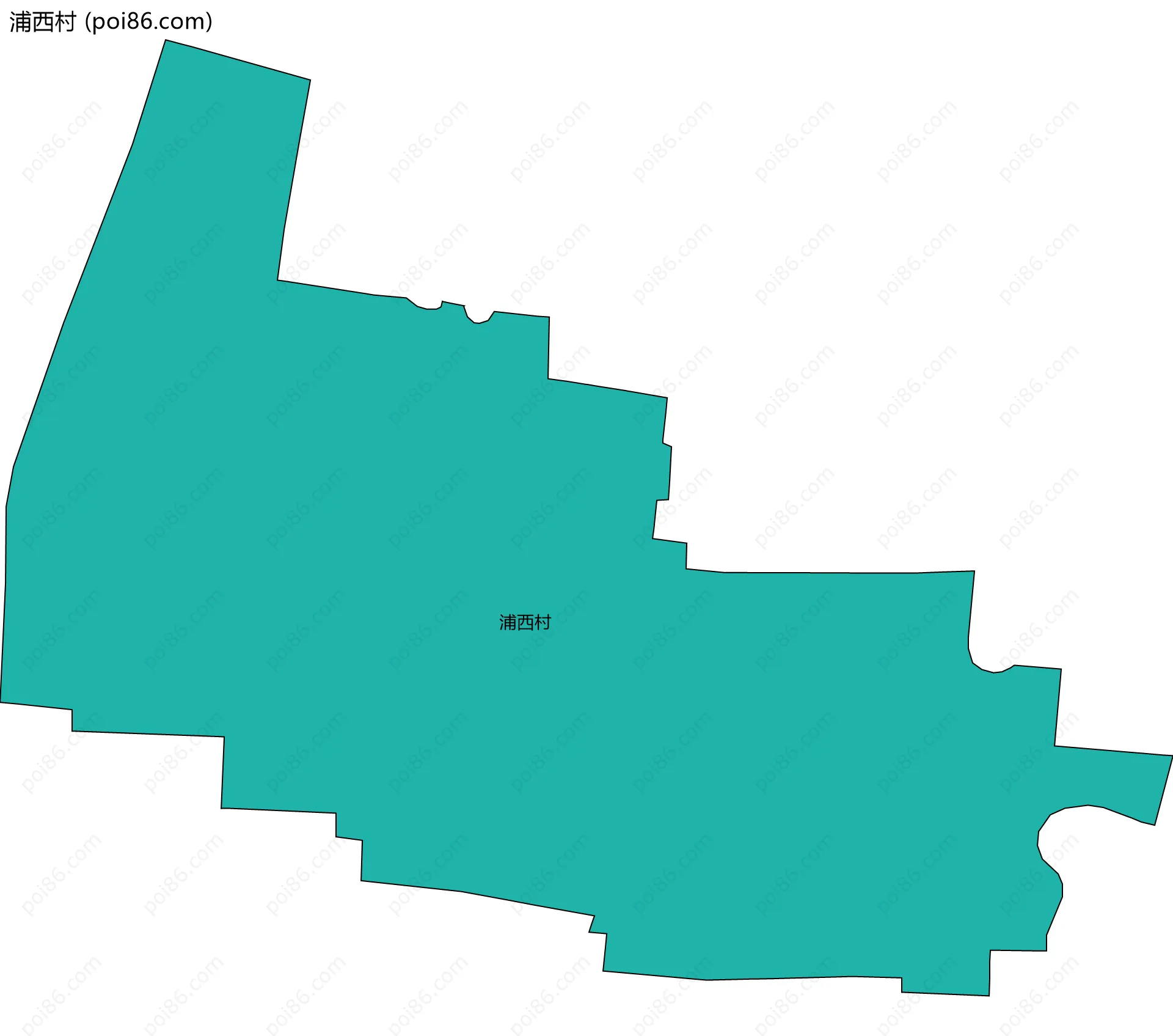 浦西村边界地图
