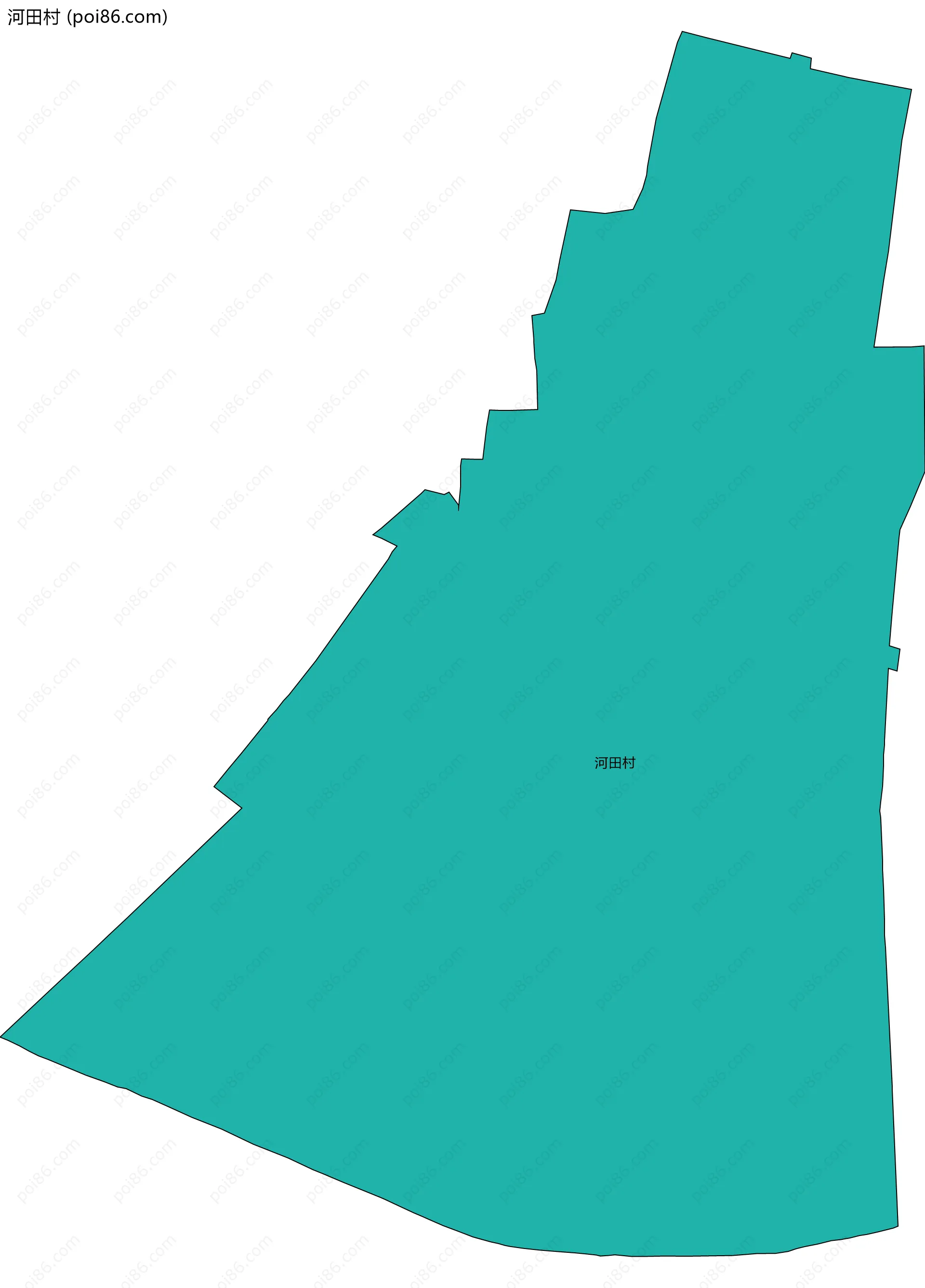 河田村边界地图