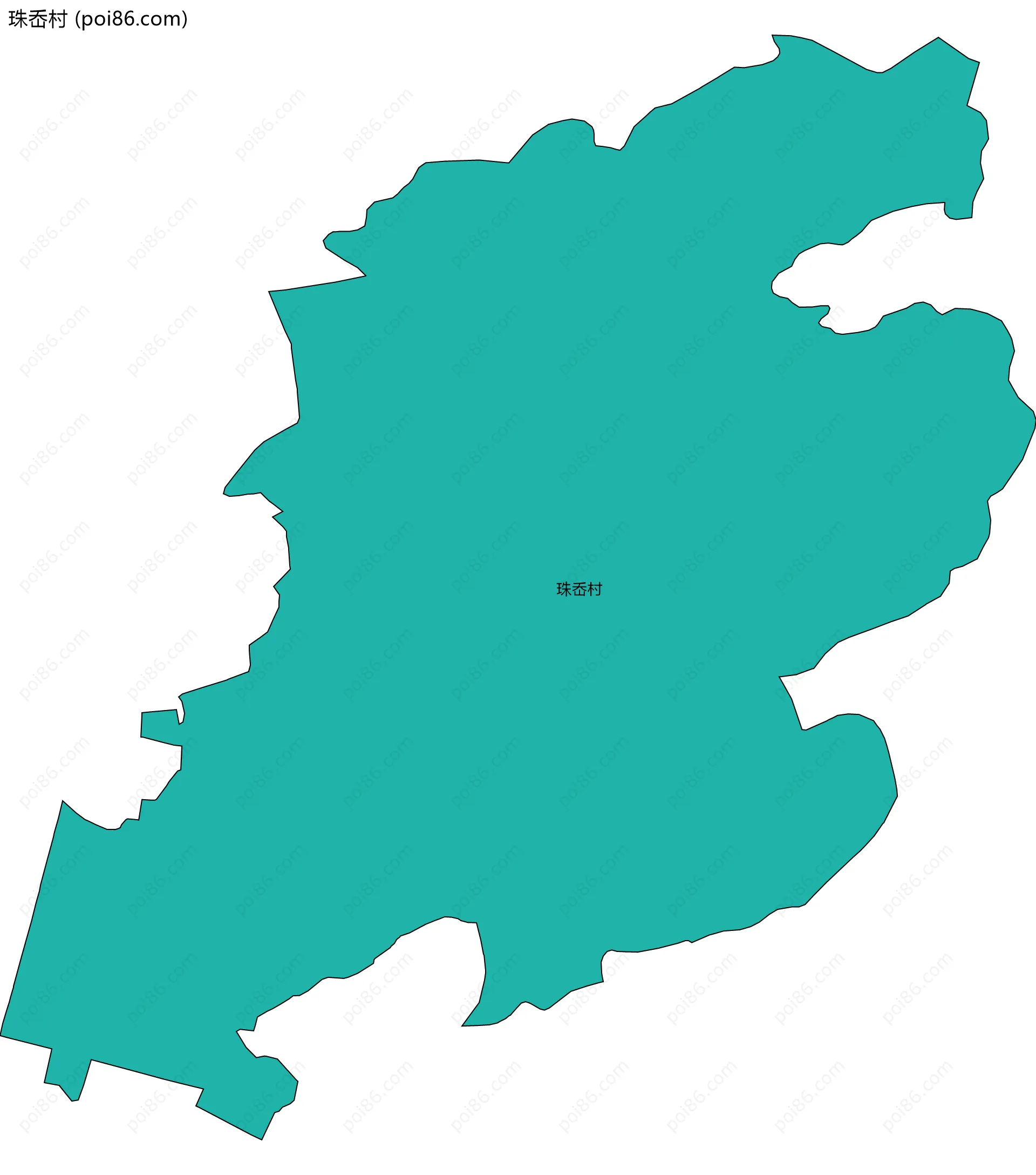 珠岙村边界地图