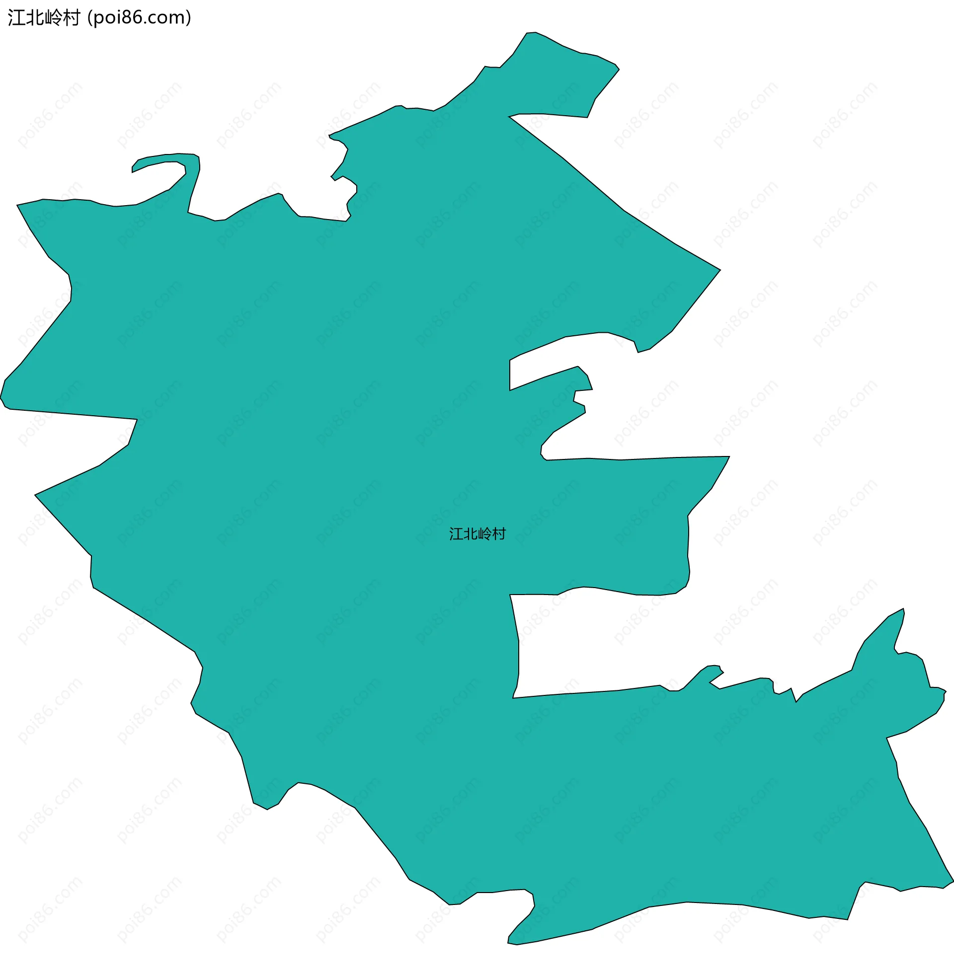 江北岭村边界地图