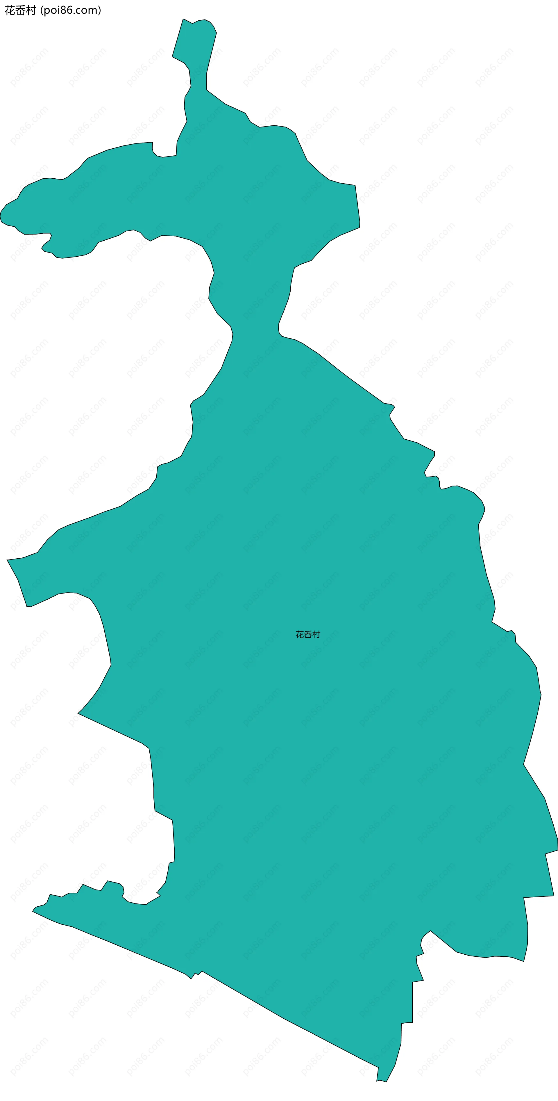 花岙村边界地图