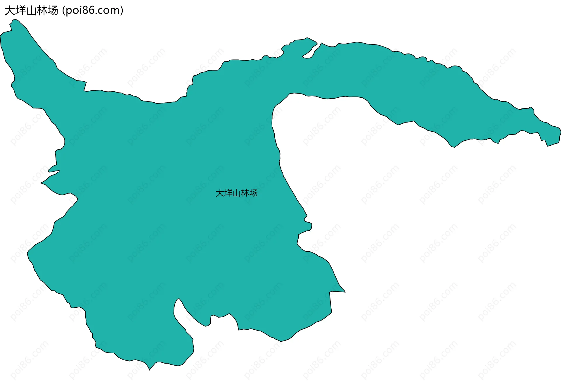 大垟山林场边界地图(五级行政区划)
