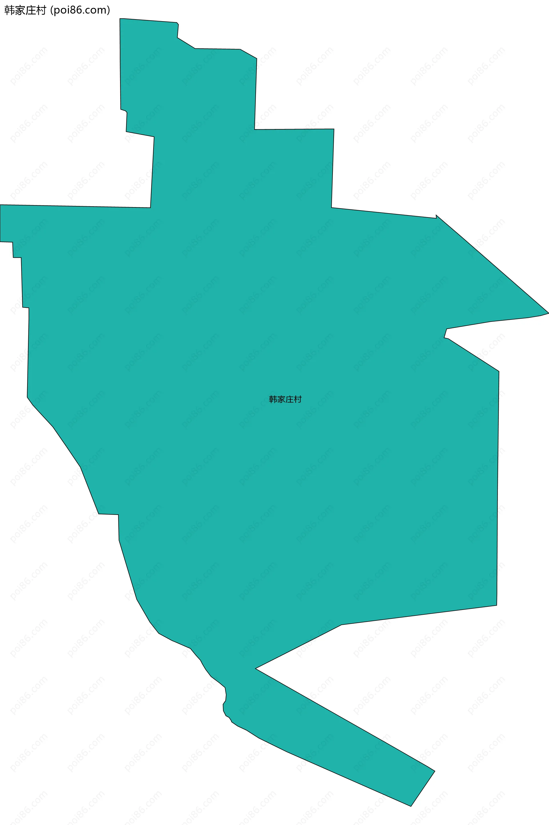韩家庄村边界地图