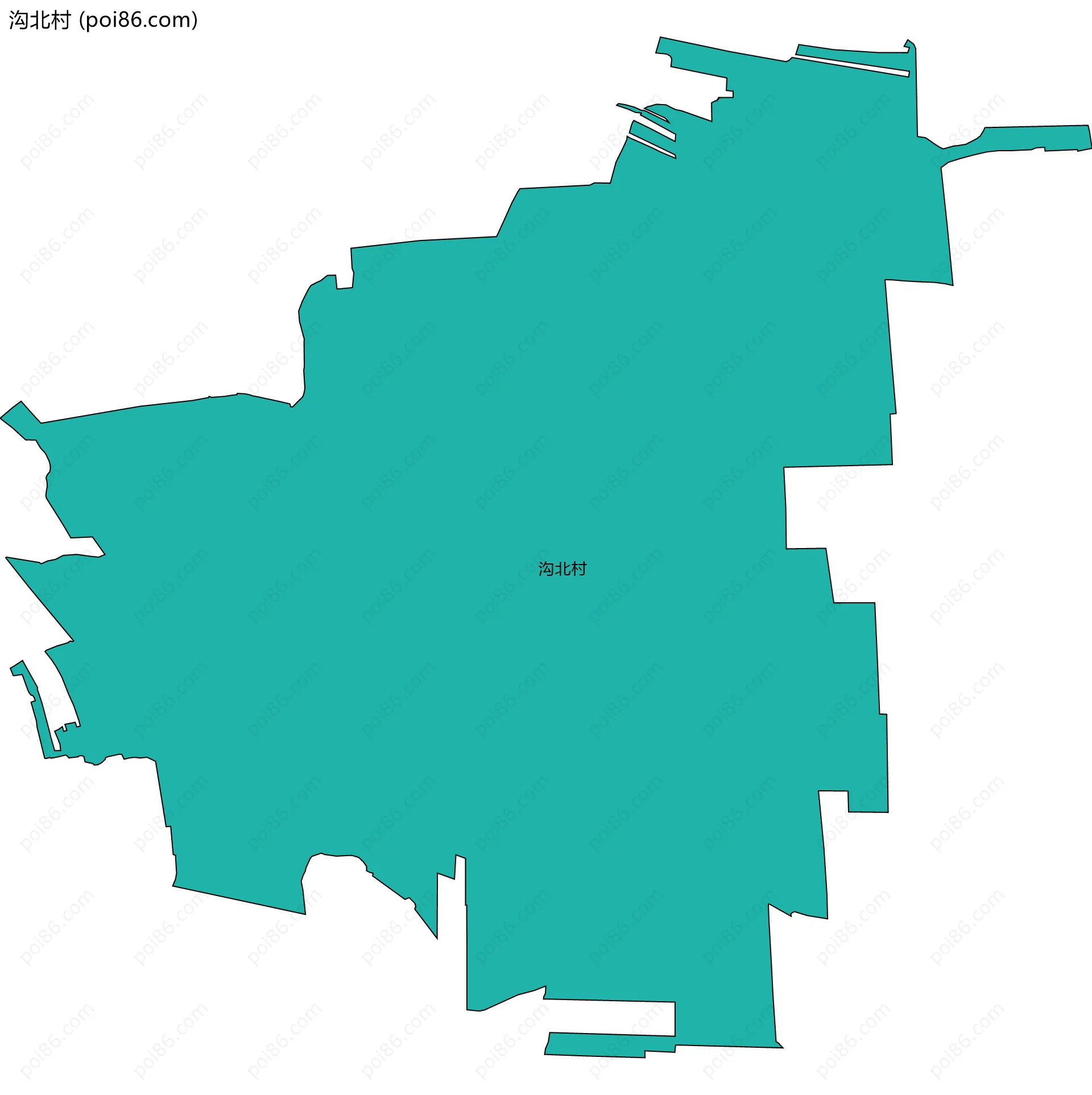 沟北村边界地图