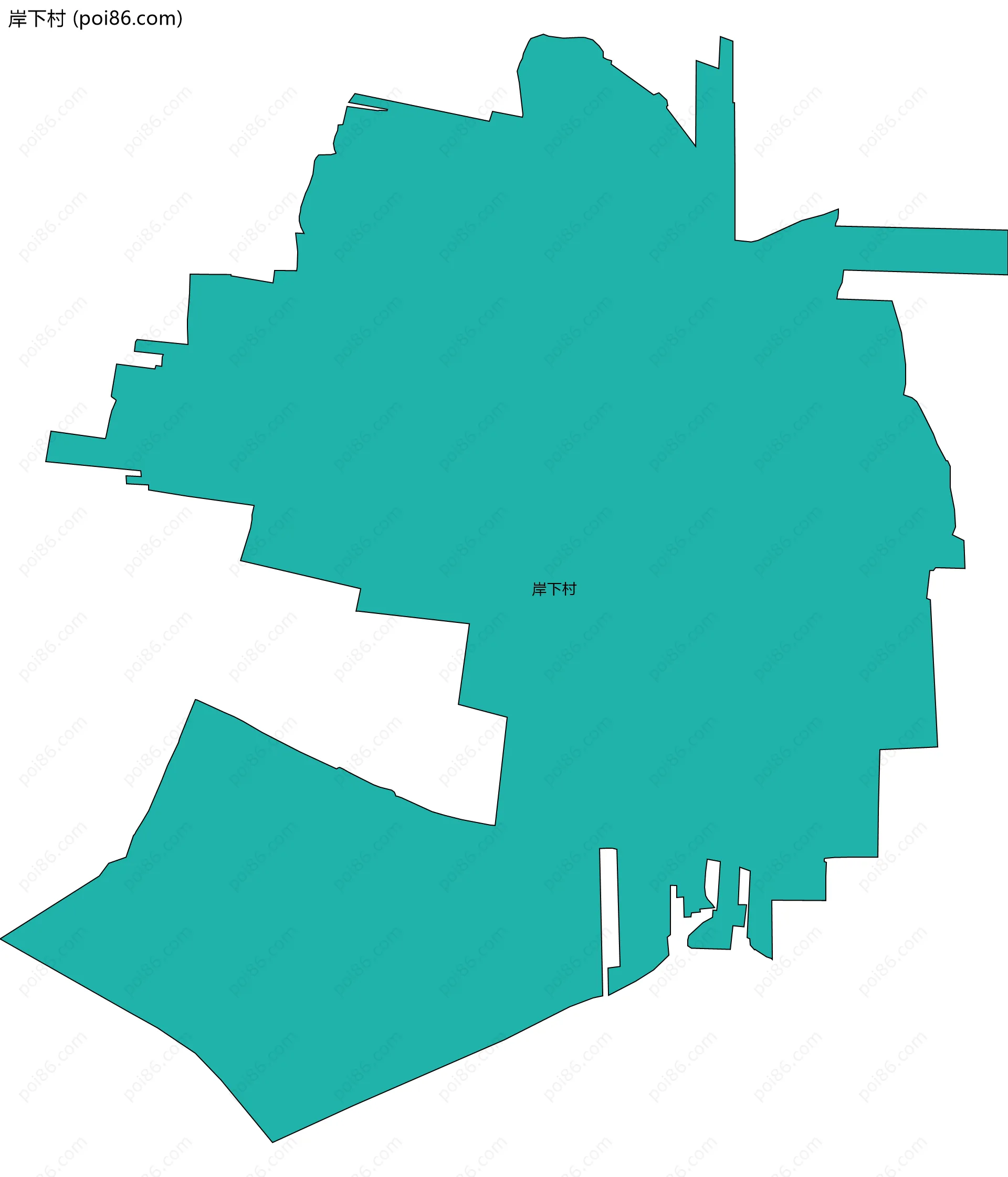 岸下村边界地图