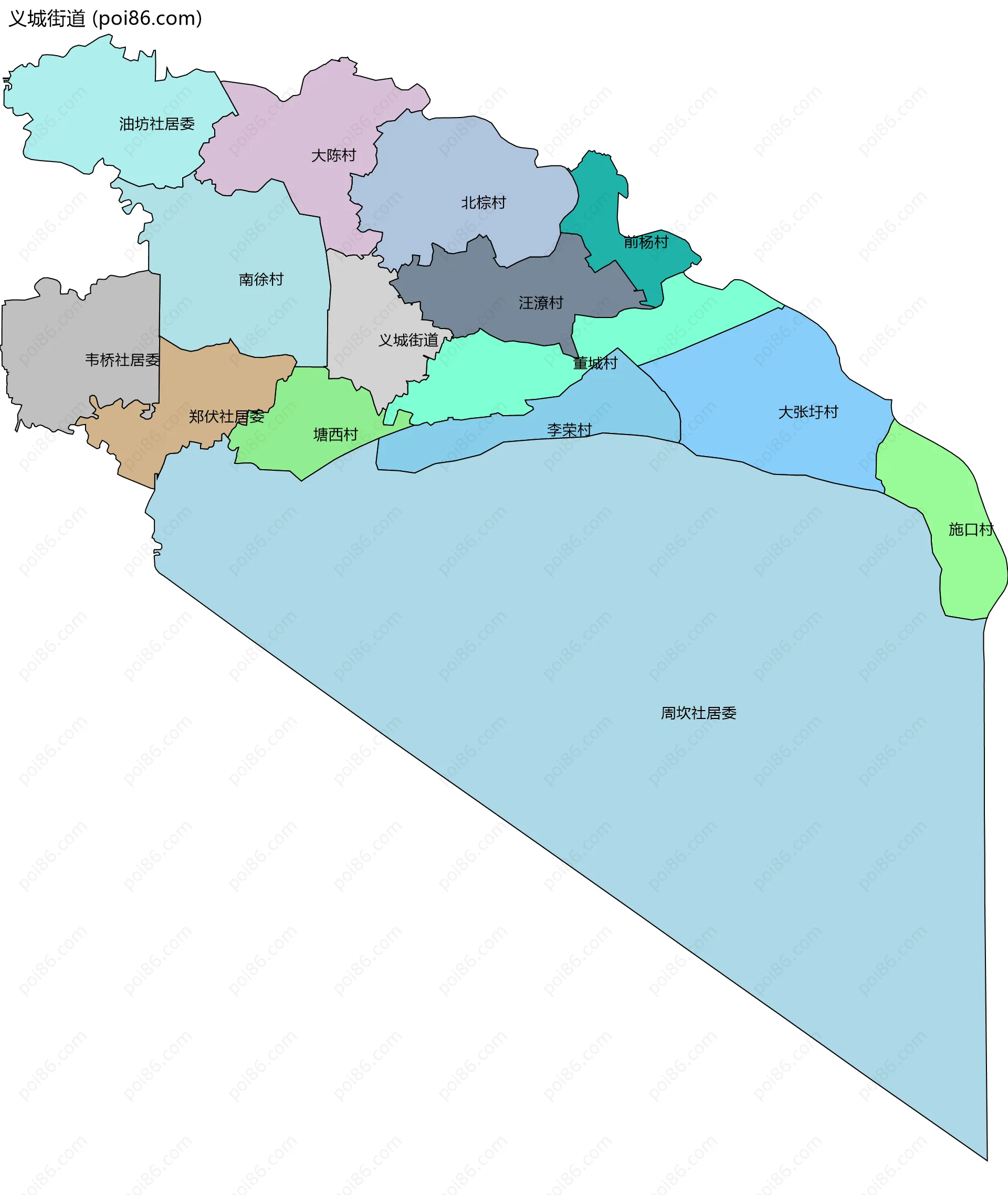 义城街道边界地图(五级行政区划)