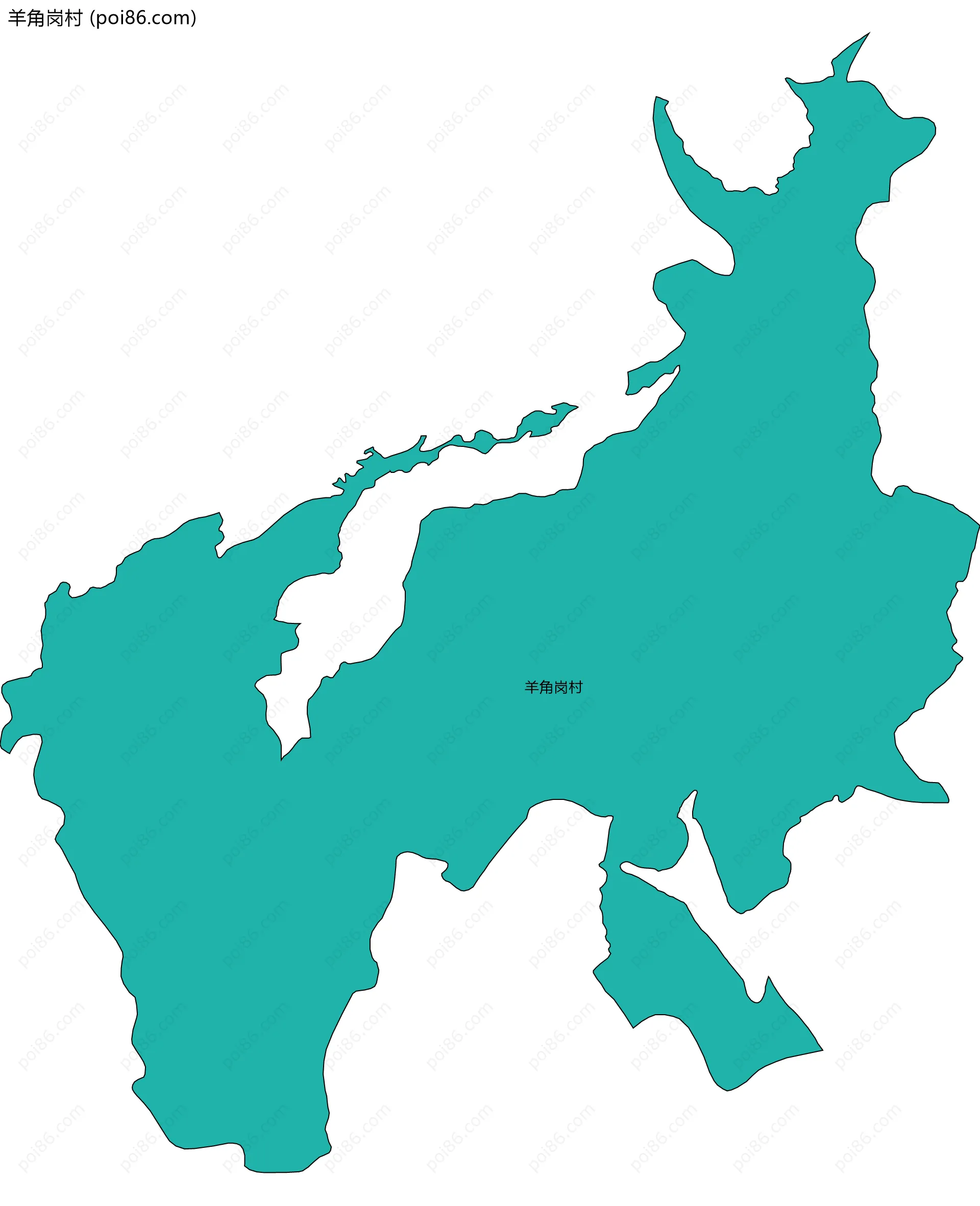 羊角岗村边界地图