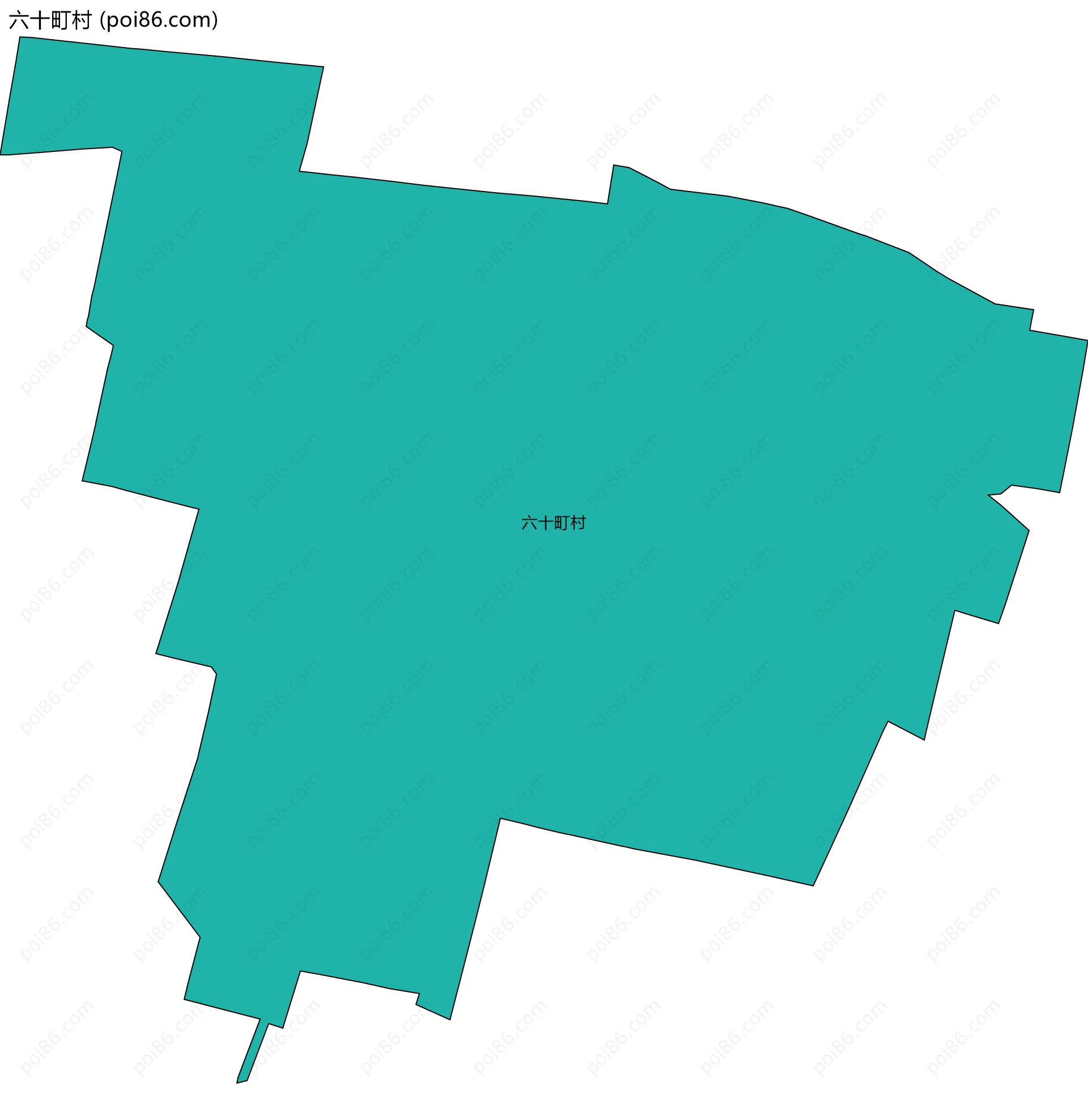六十町村边界地图