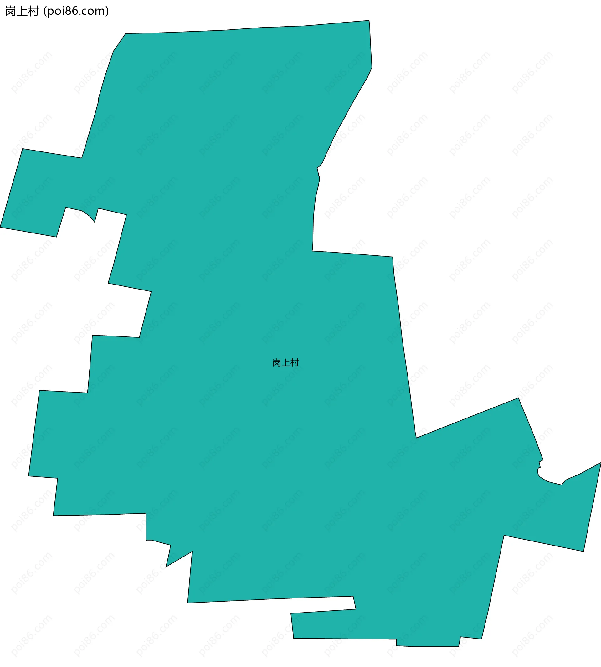 岗上村边界地图