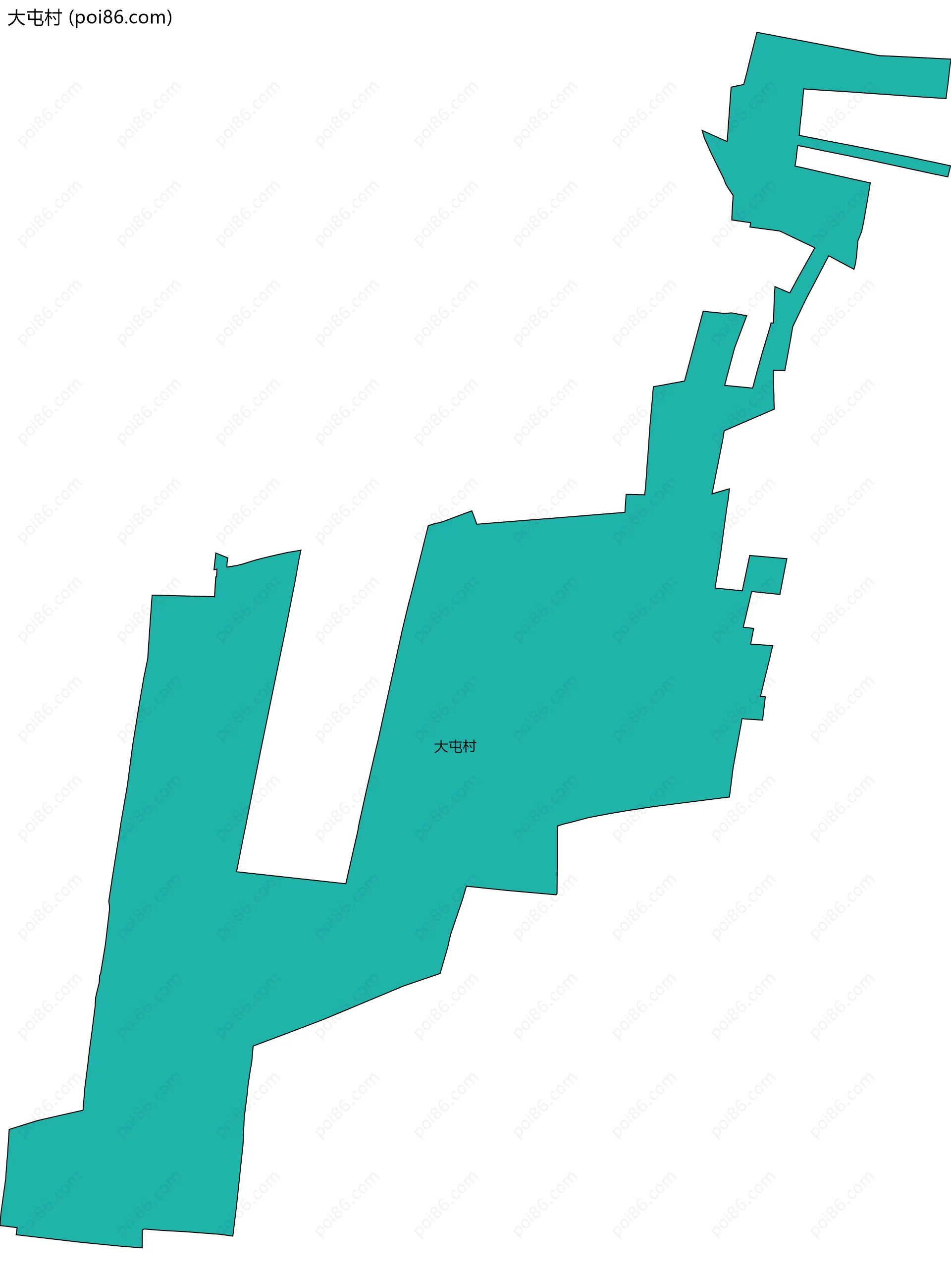 大屯村边界地图