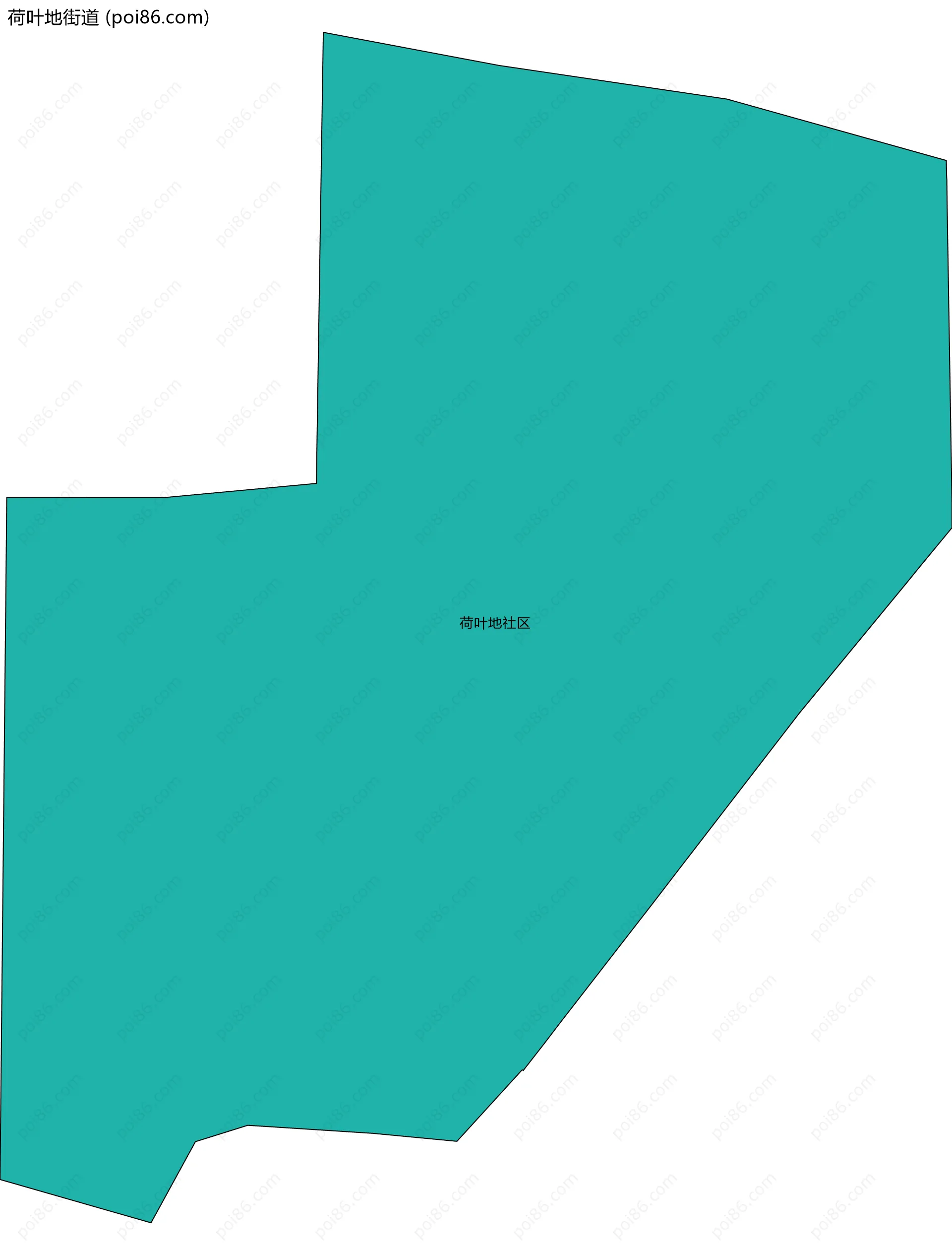 荷叶地街道边界地图(五级行政区划)