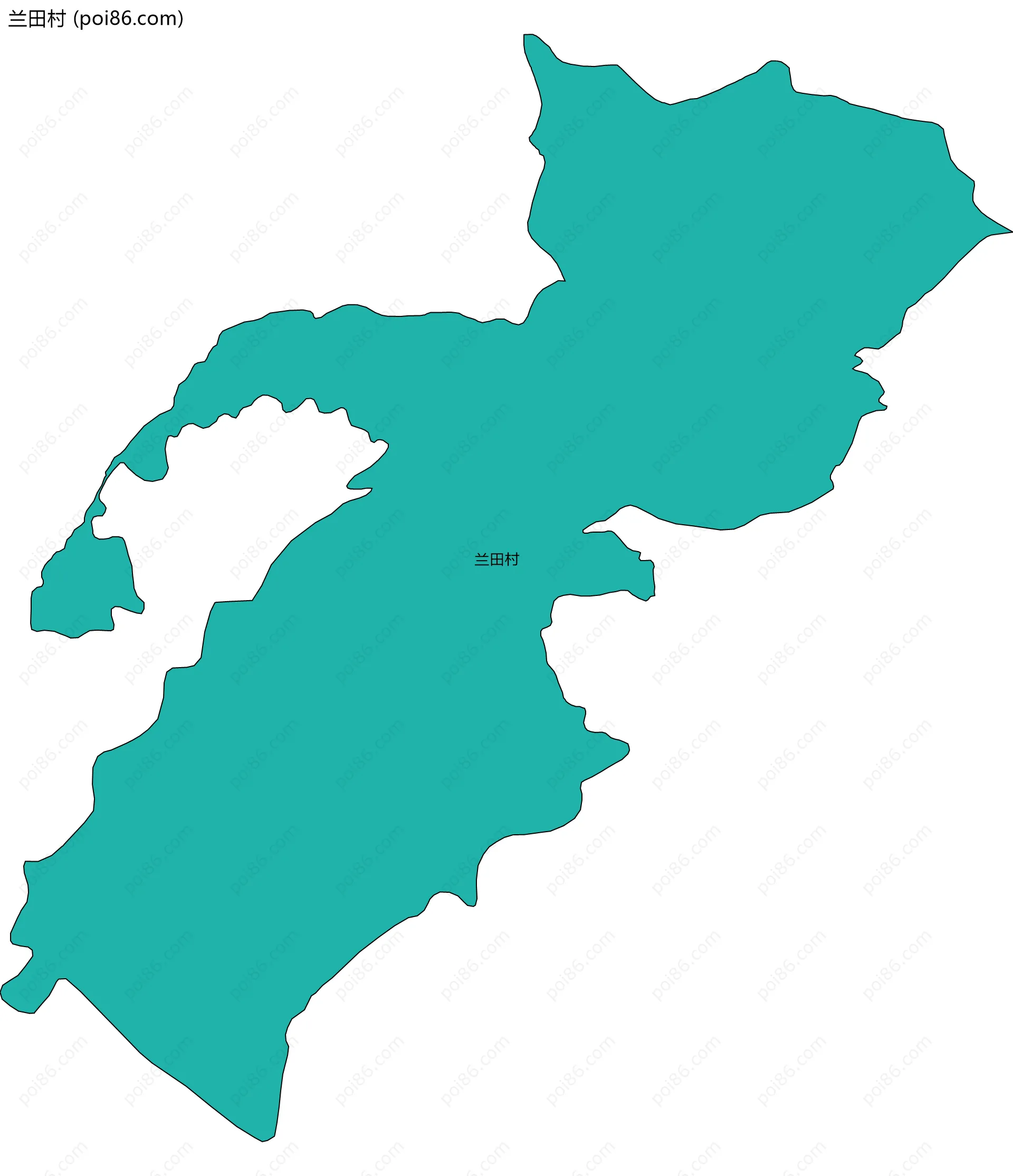 兰田村边界地图