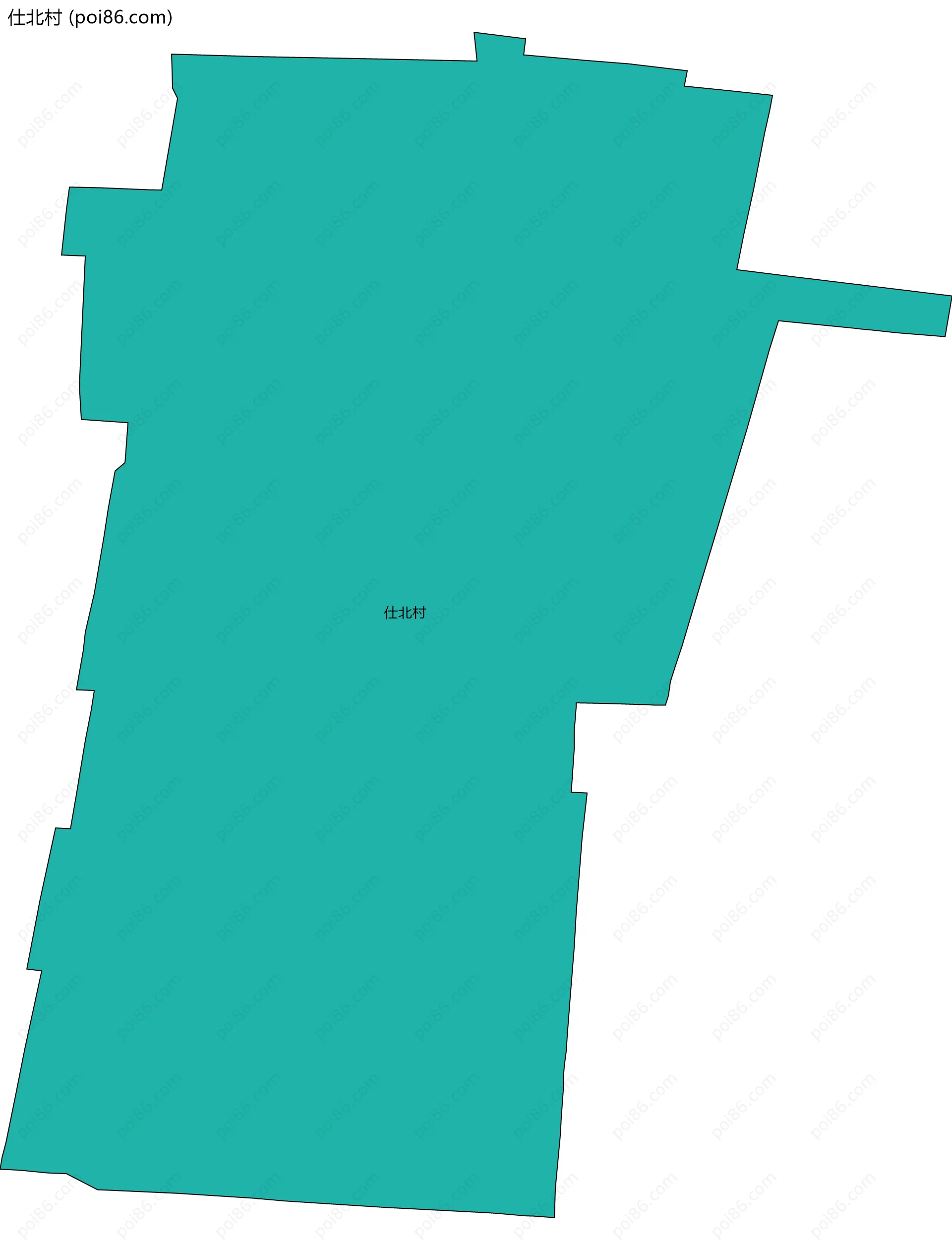 仕北村边界地图