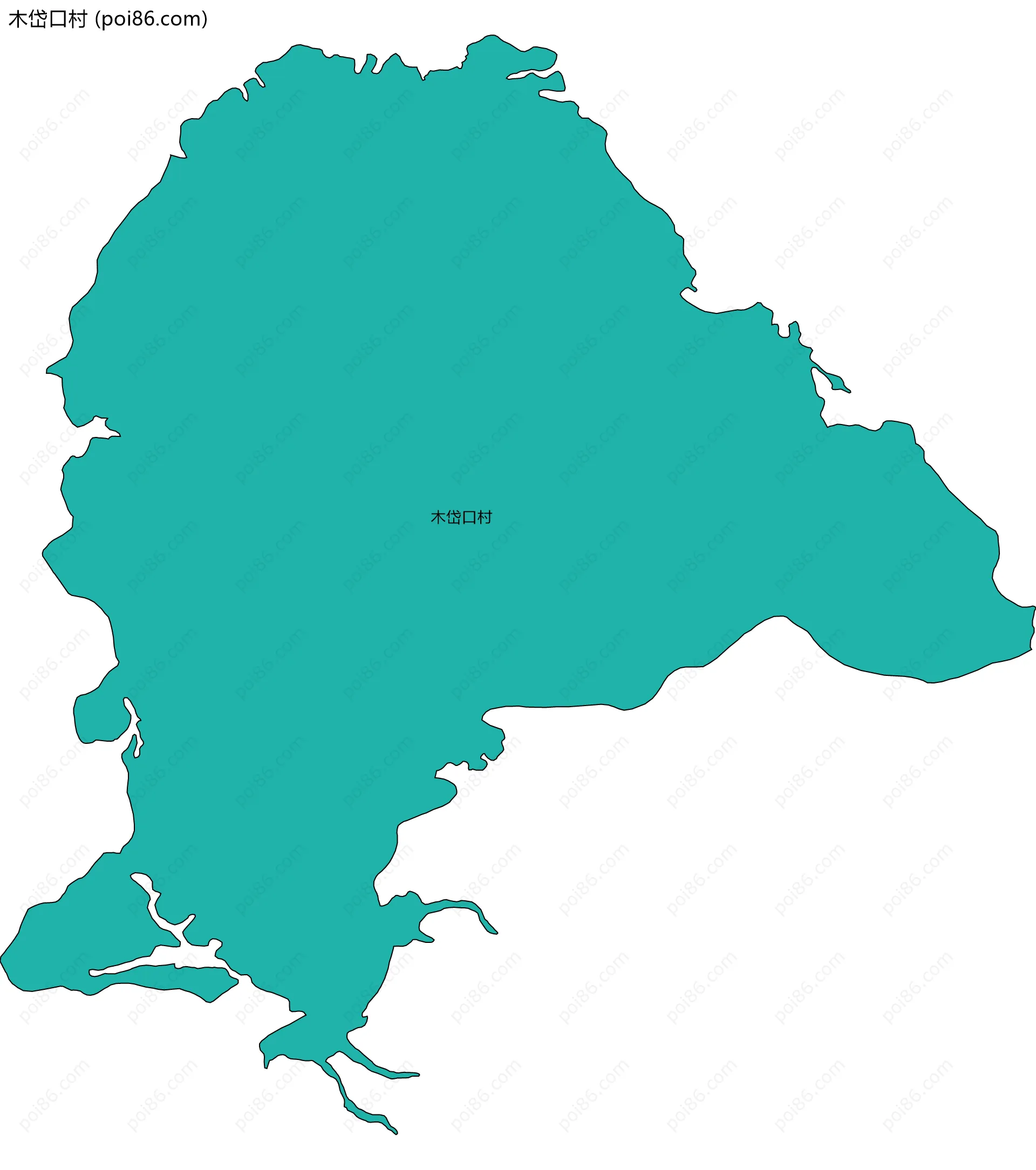木岱口村边界地图