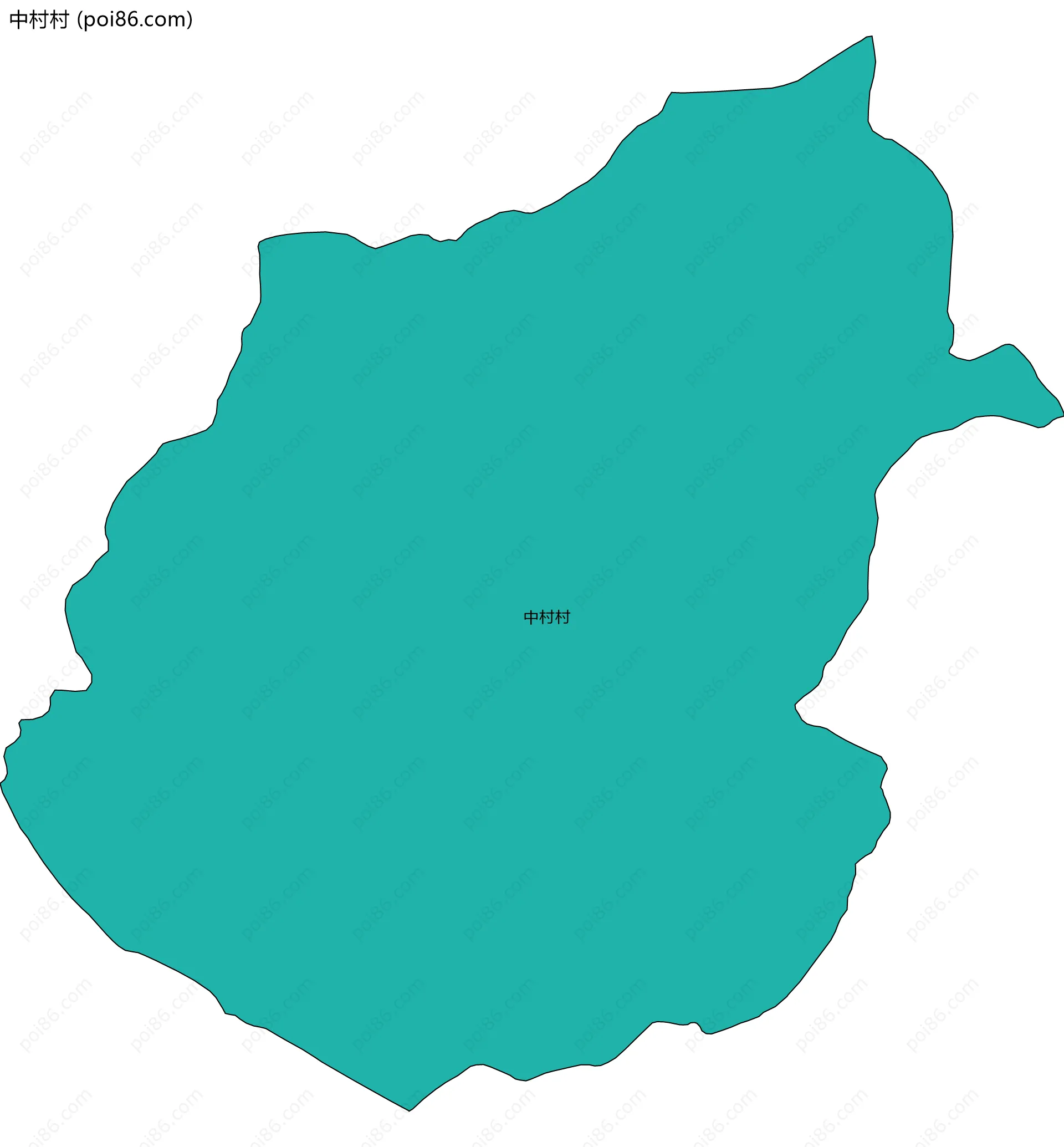 中村村边界地图