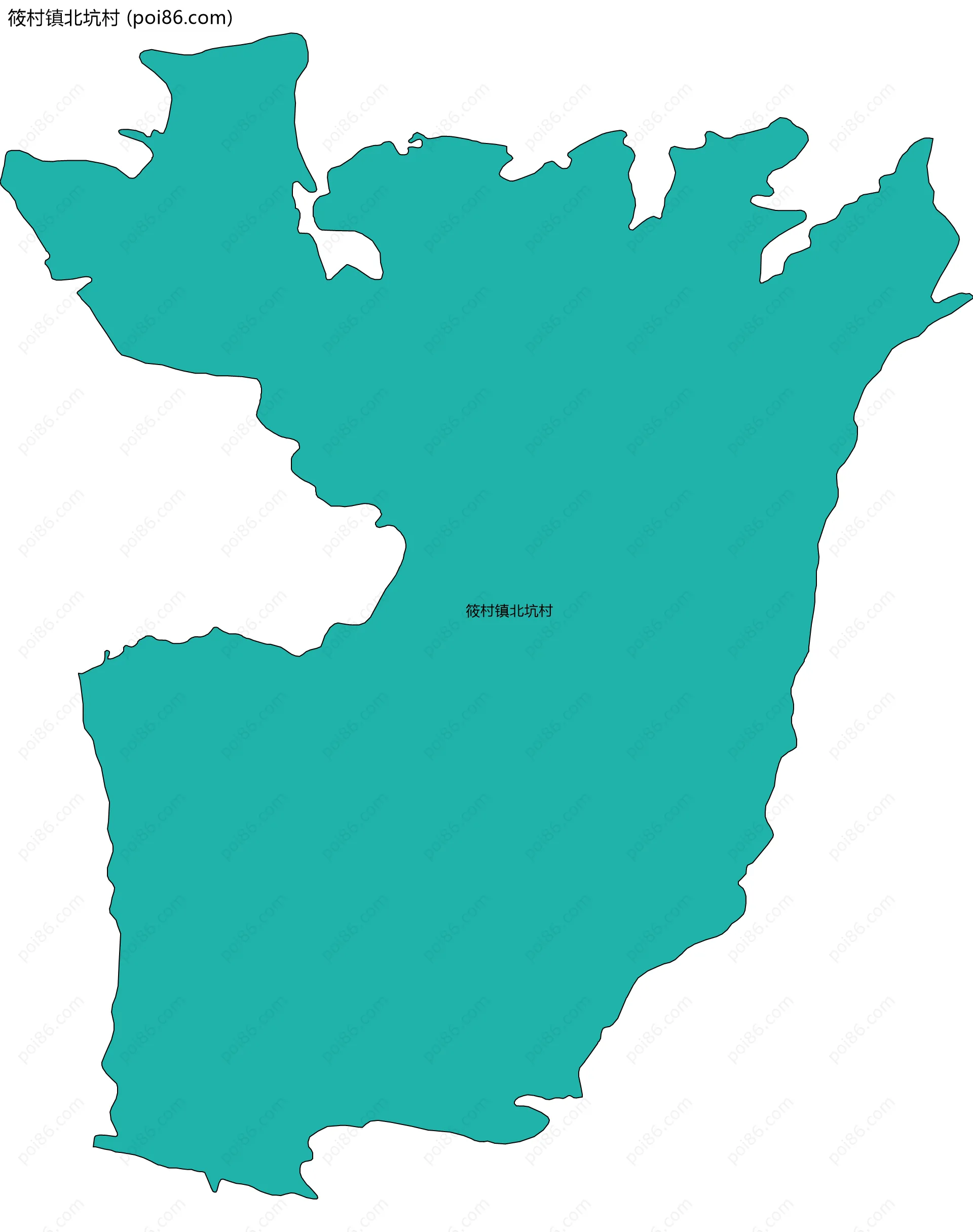 筱村镇北坑村边界地图