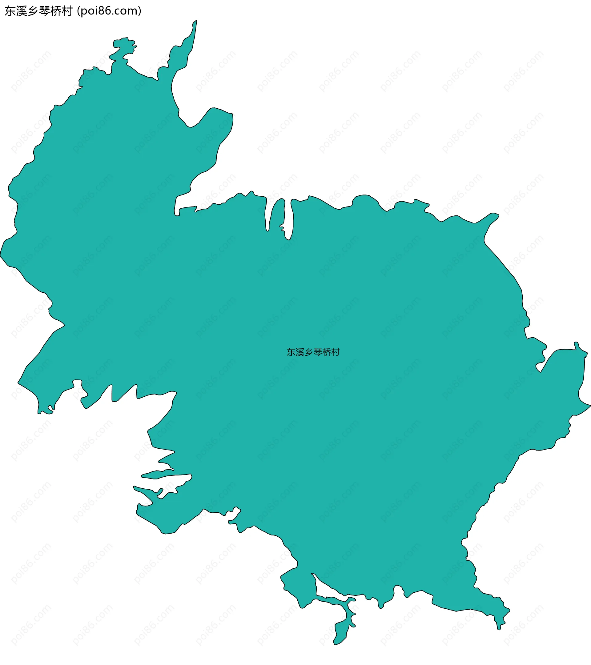 东溪乡琴桥村边界地图