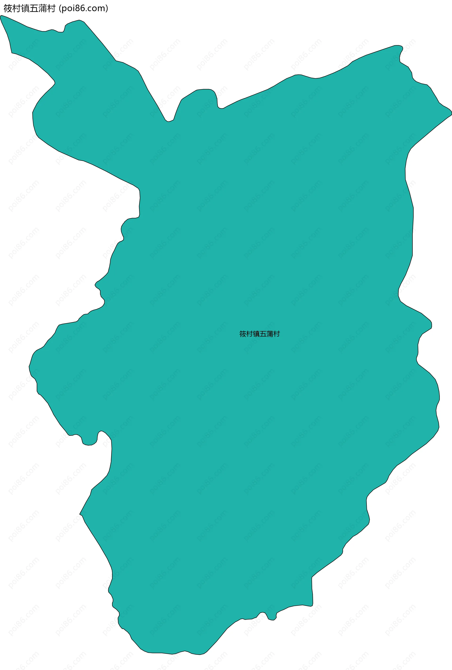 筱村镇五蒲村边界地图